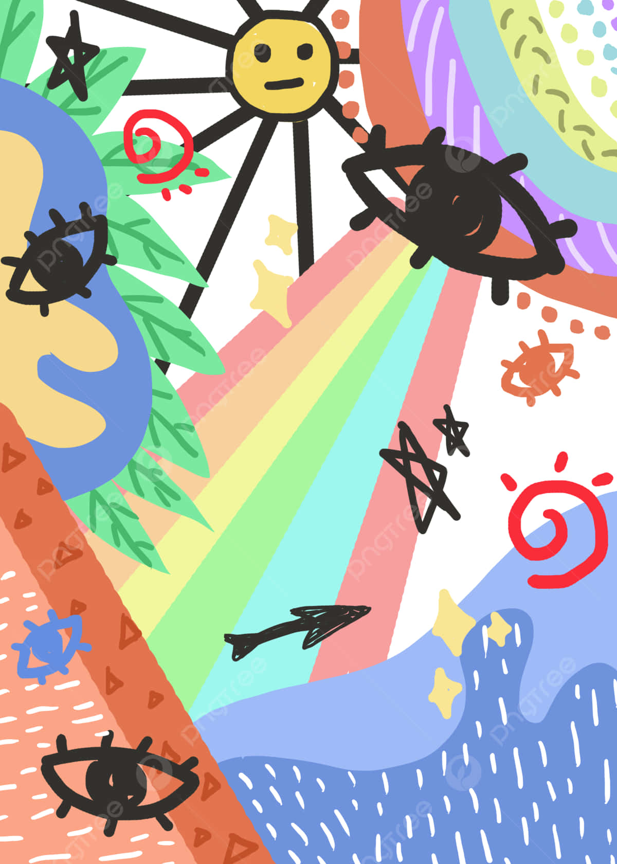 Preposterous Eye Rainbow Background