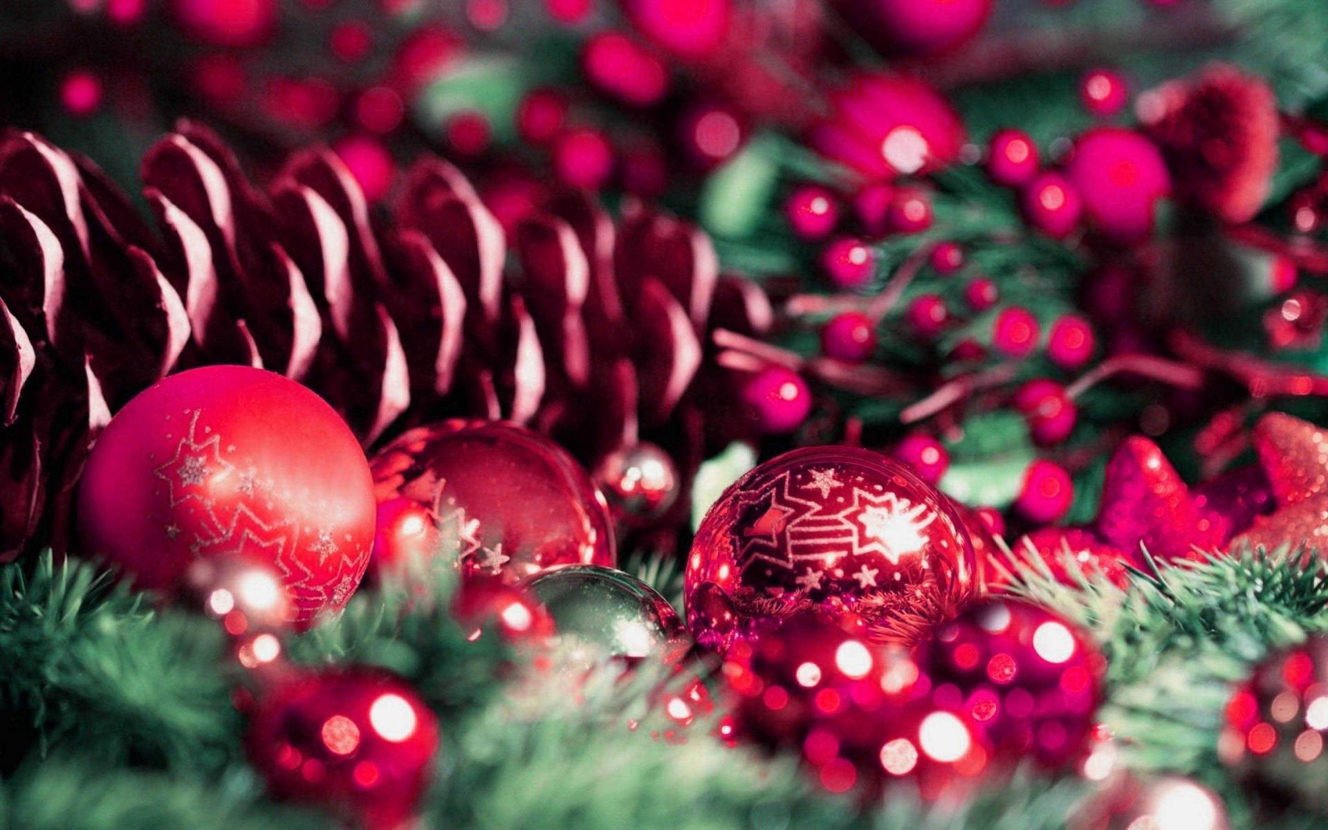 Preppy Christmas Ornament Close Up Background