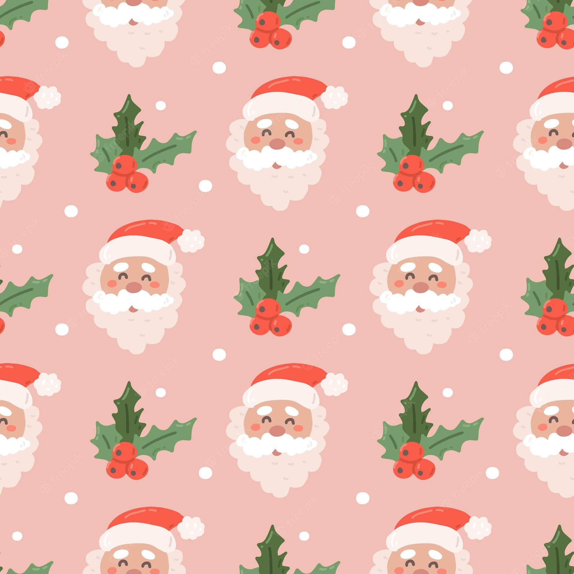 Preppy Christmas Santa Claus Pattern Background