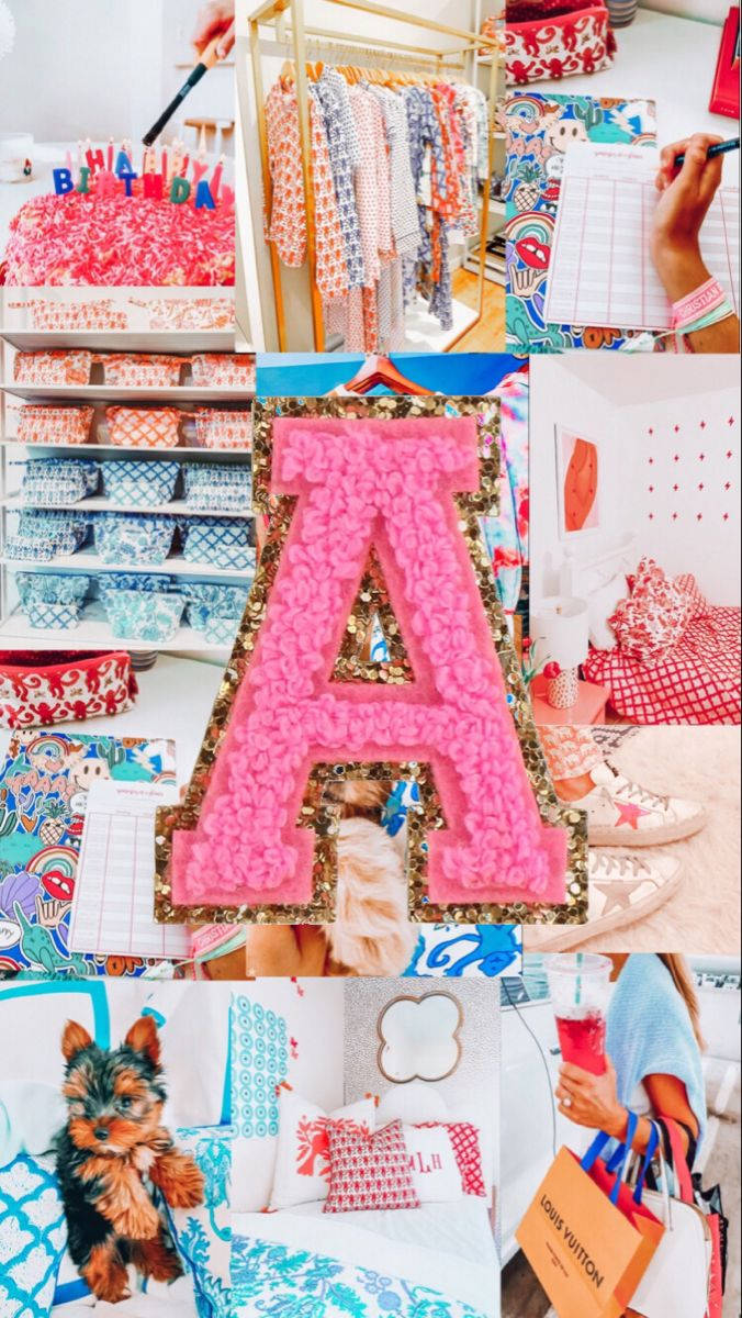 Preppy Letter A Collage Background