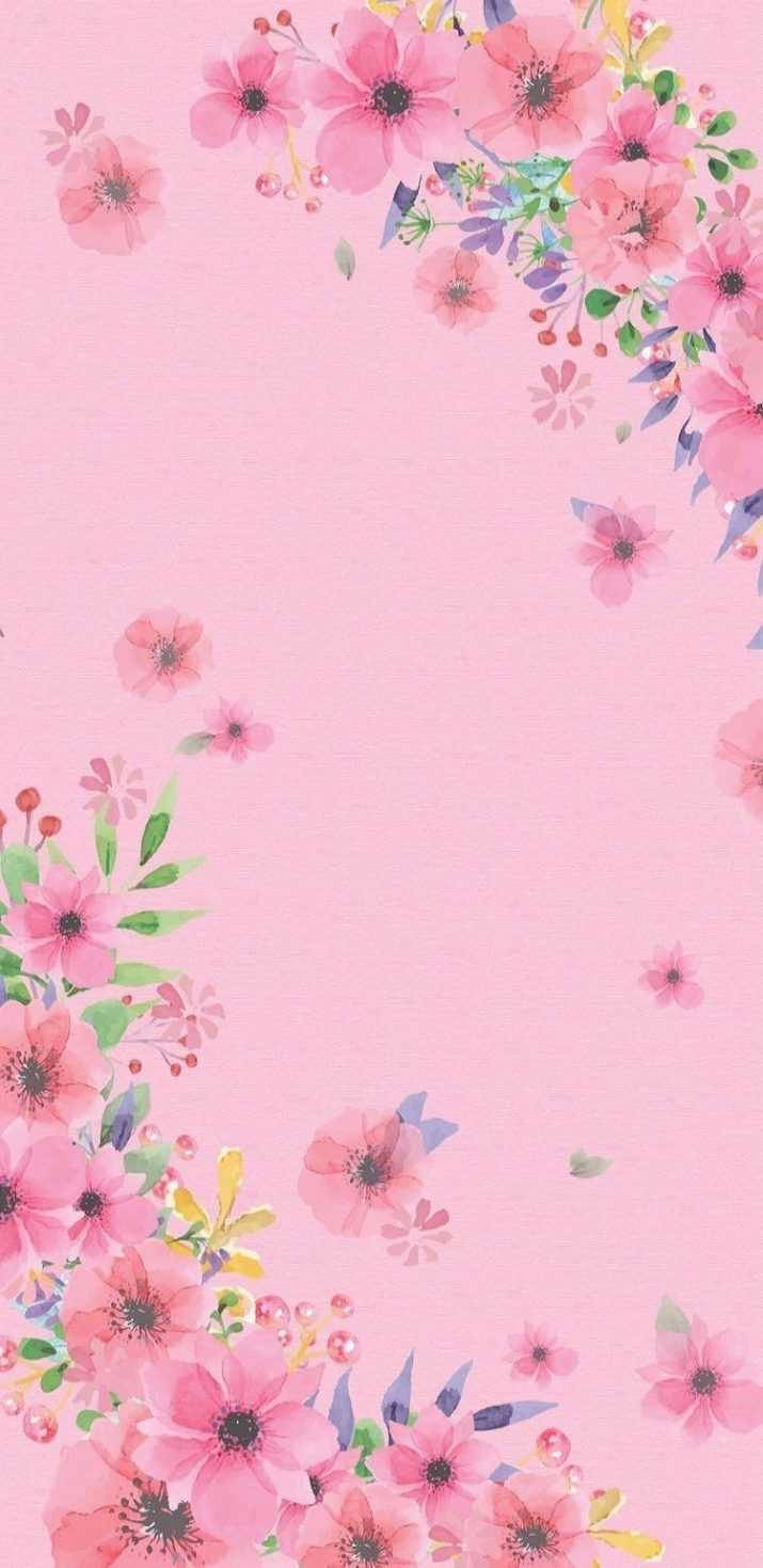 Preppy Pink Floral Design Background