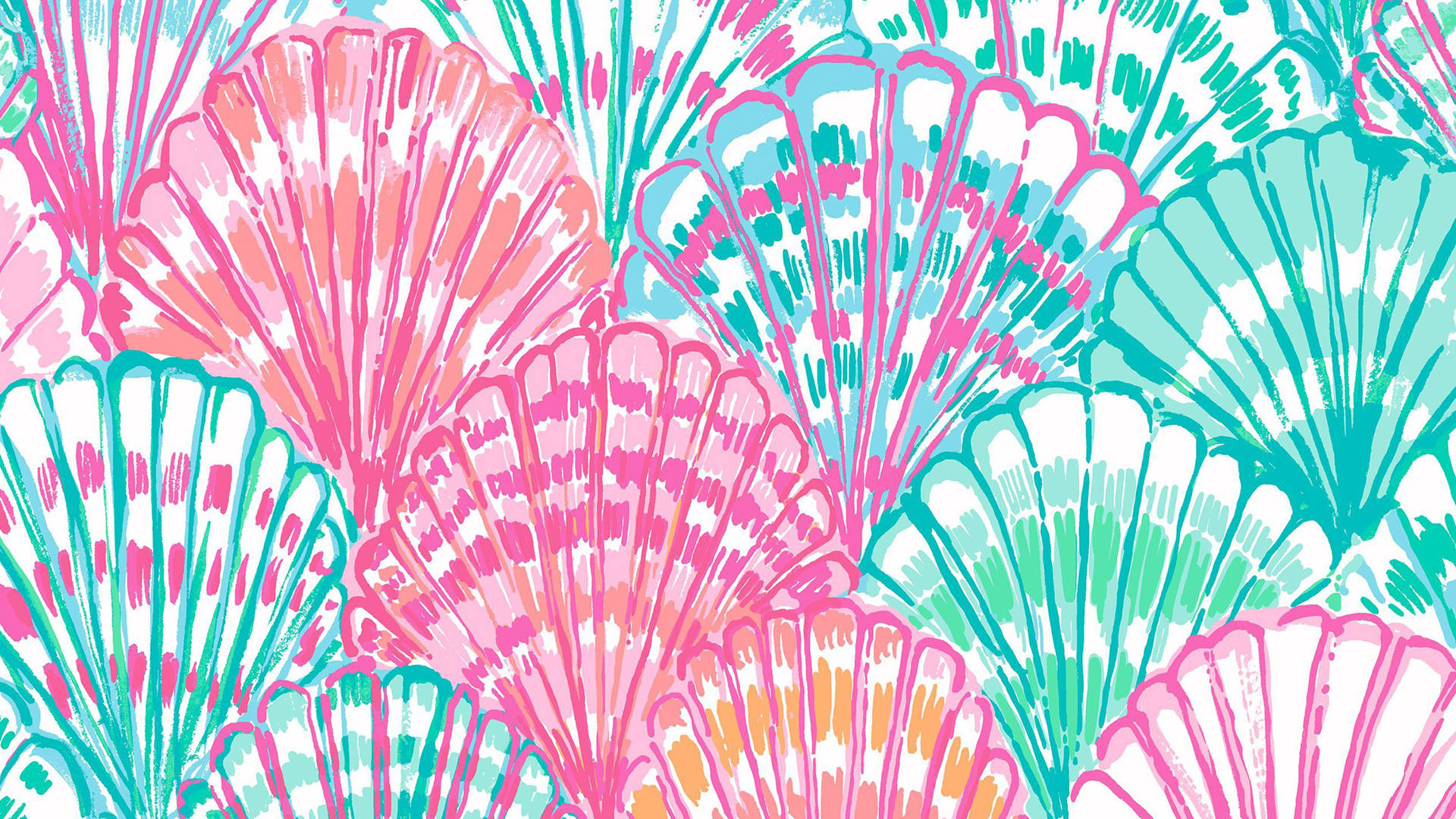 Preppy Seashells Pattern Background