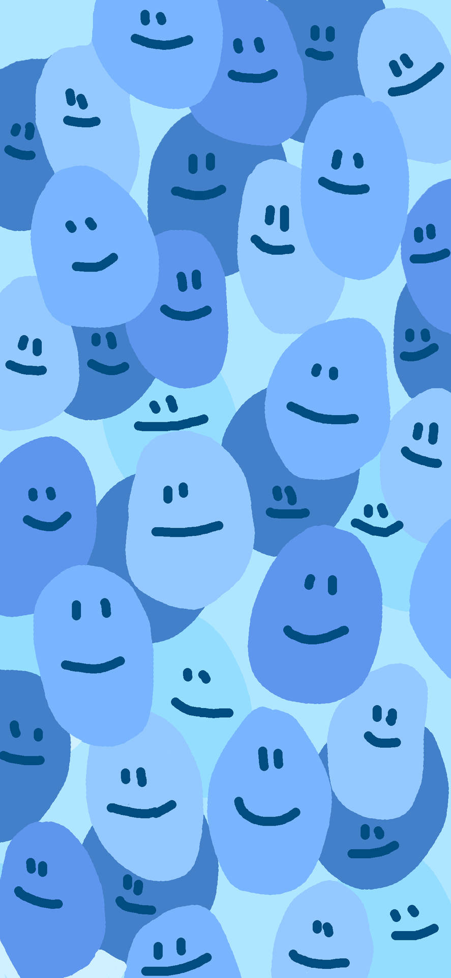 Preppy Smiley Face Blue Oblongs Background