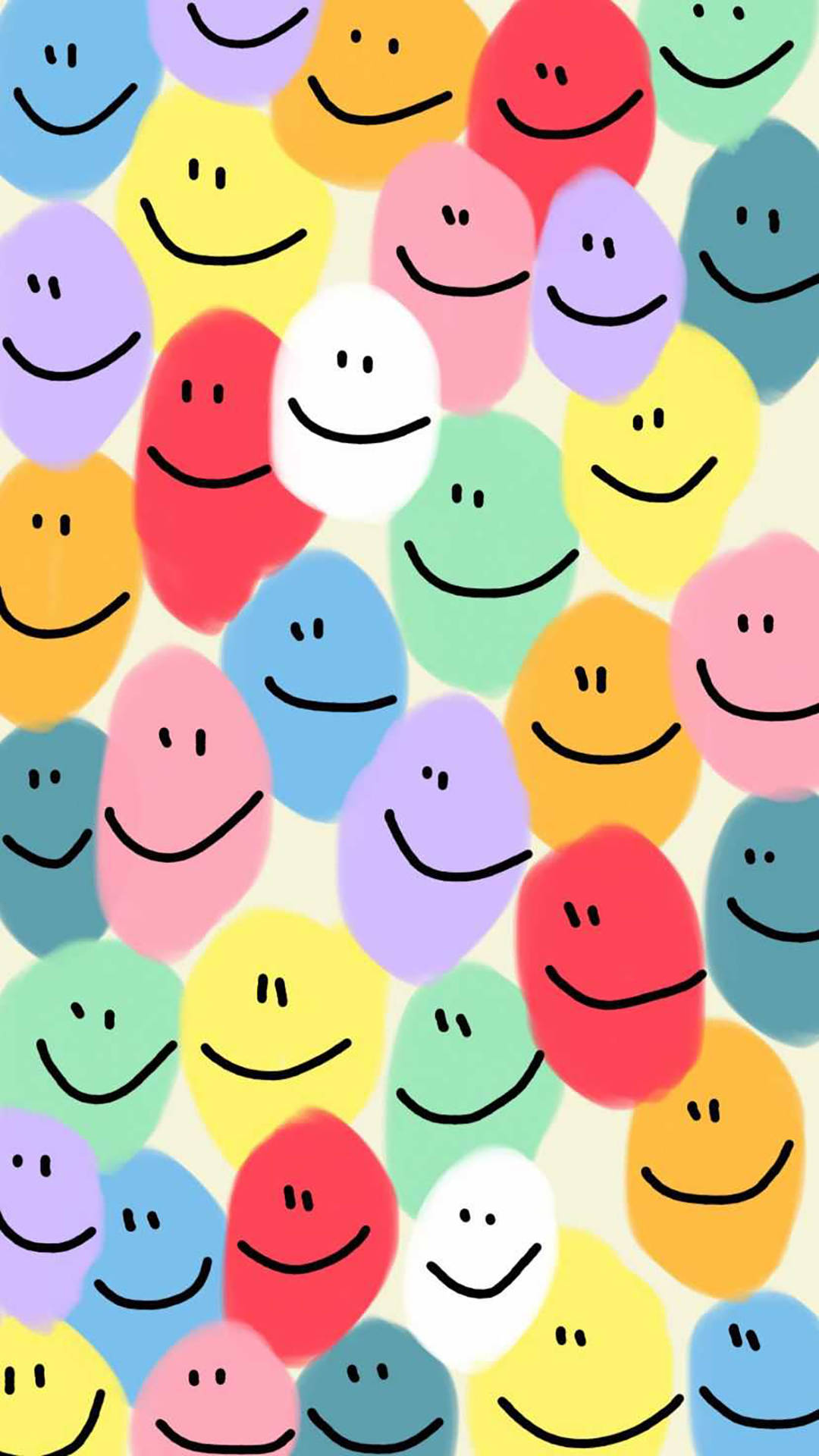 Preppy Smiley Face Bright Pattern Background