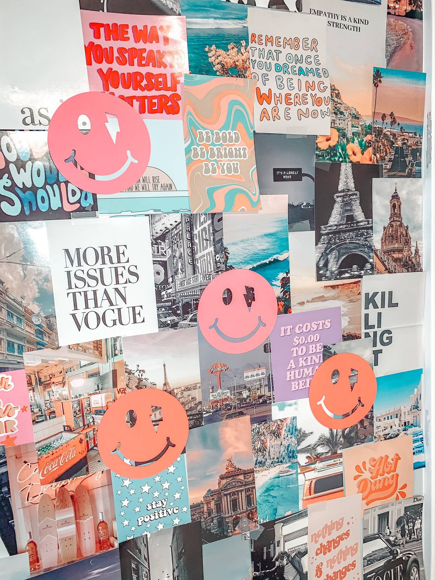Preppy Smiley Face Collage Background