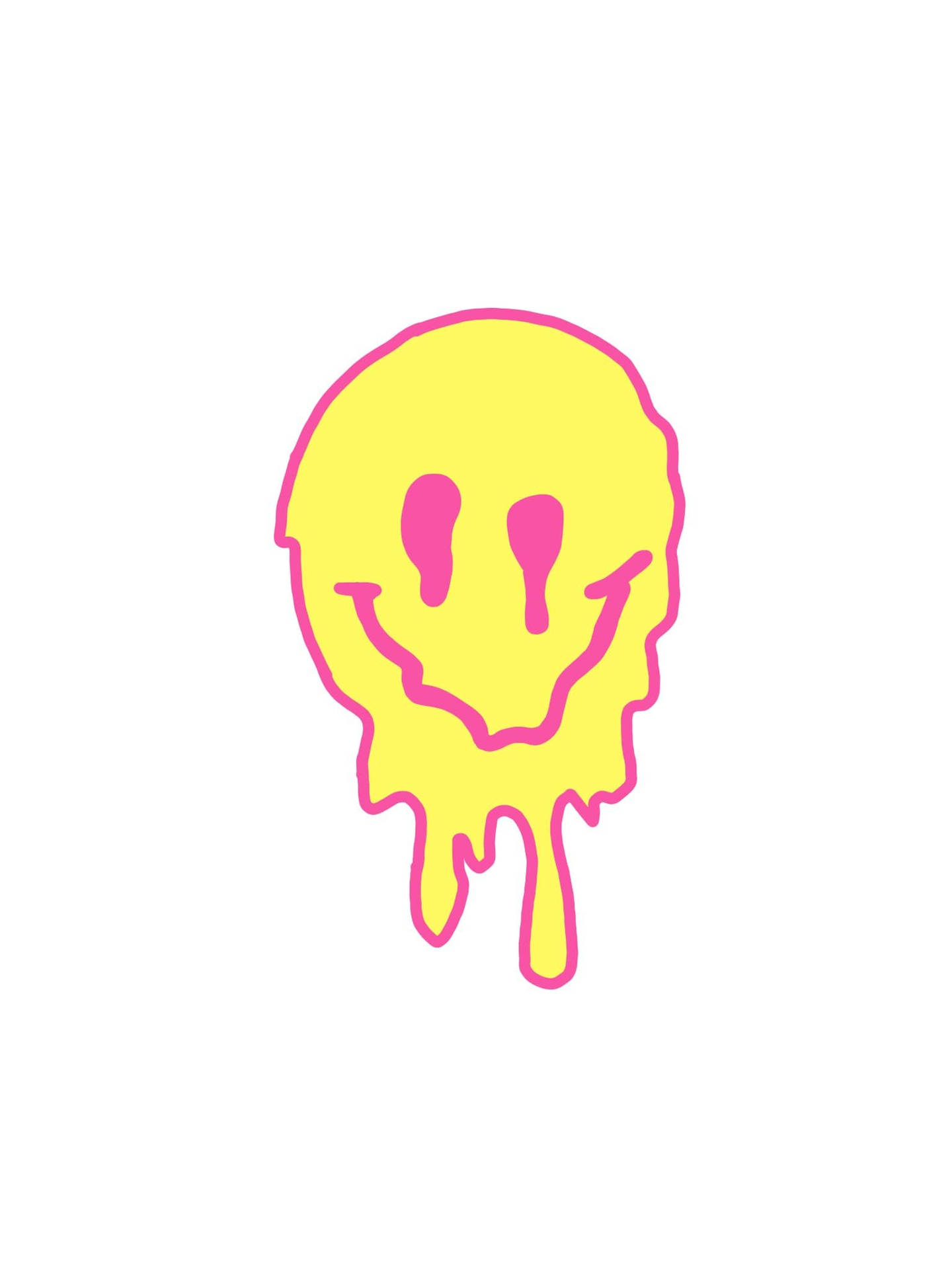 Preppy Smiley Face Dripping Yellow Background