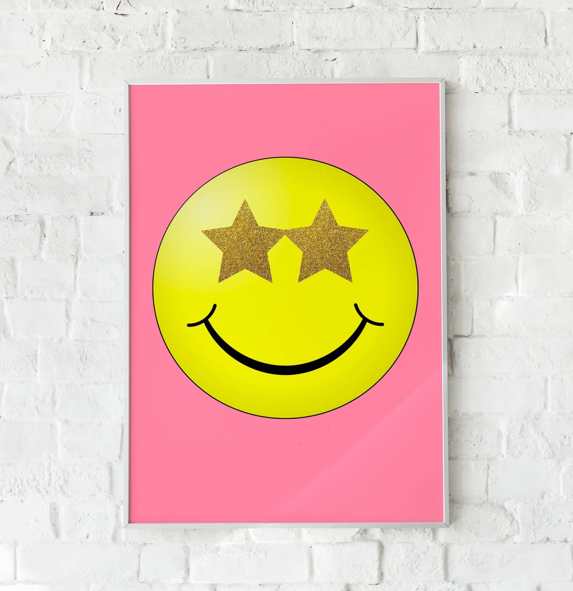 Preppy Smiley Face Pink Print Background