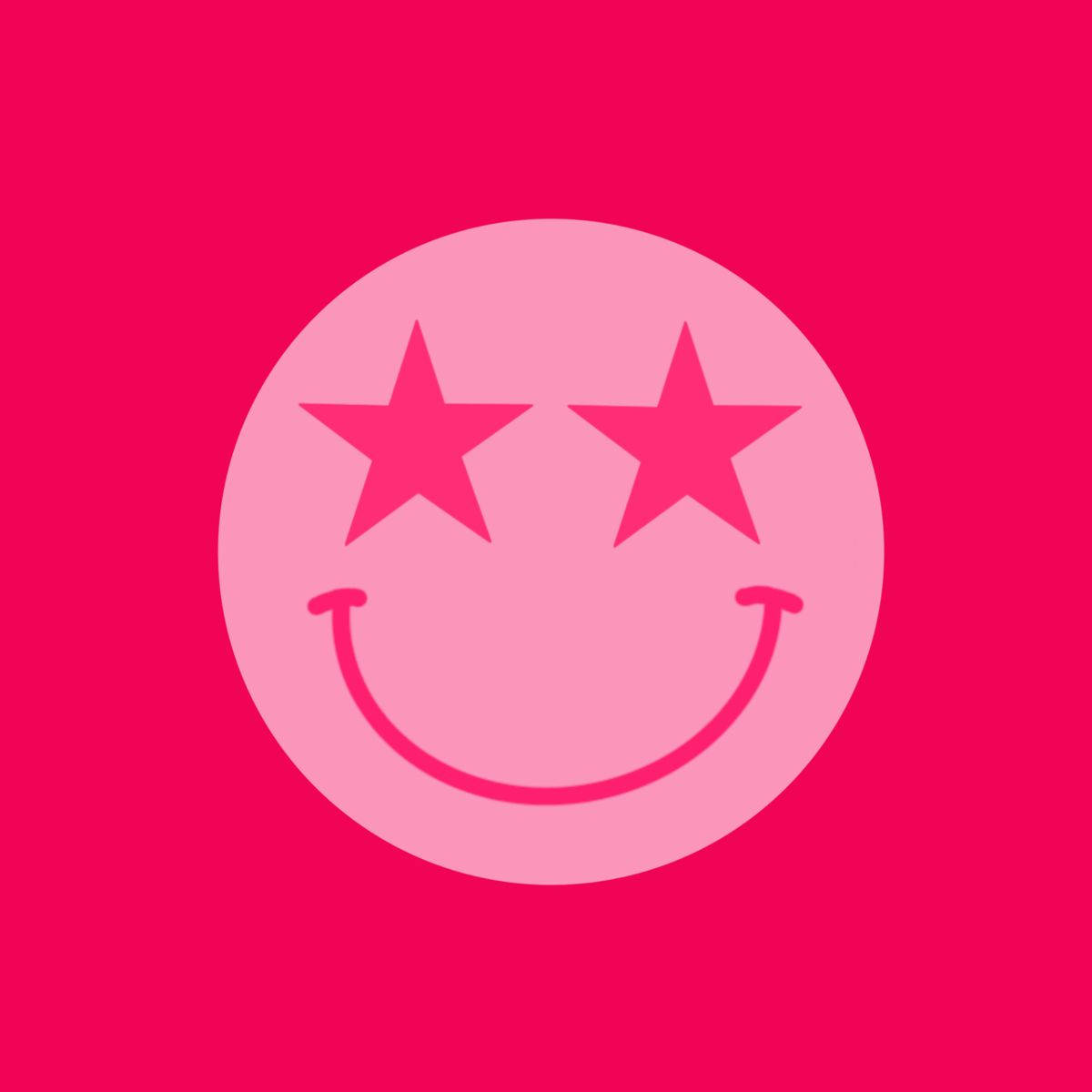 Preppy Smiley Face Pink Star Eyes Background