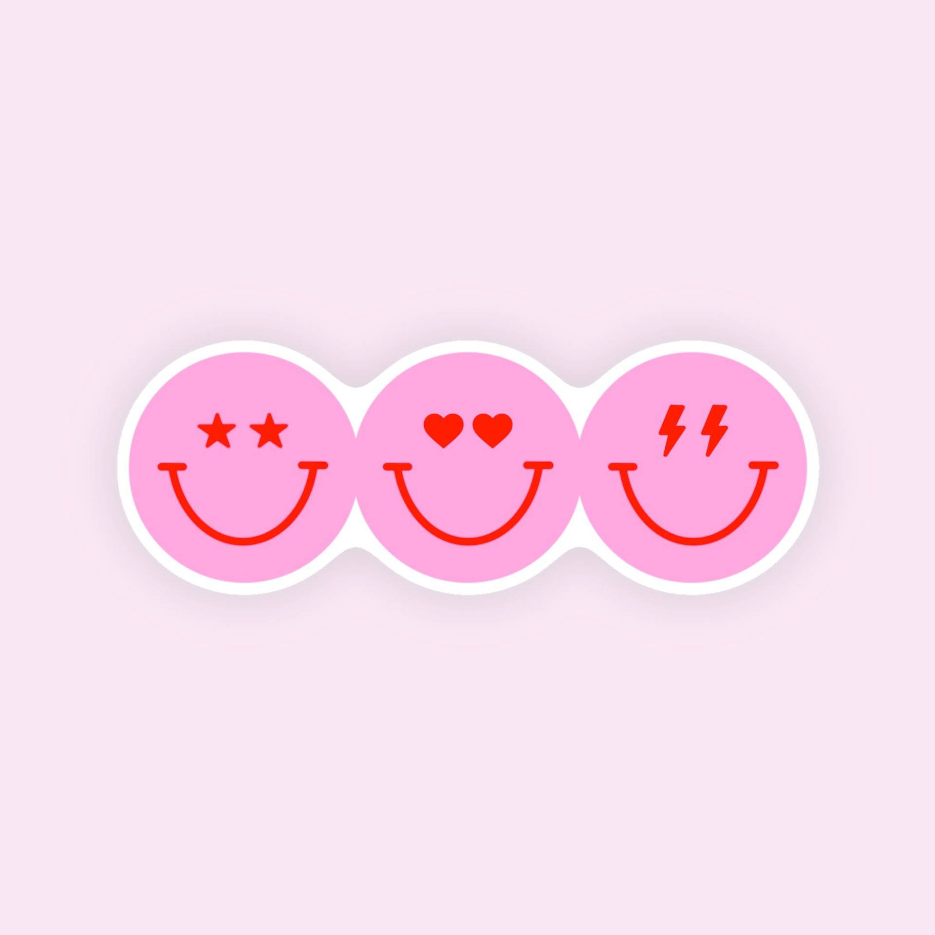 Preppy Smiley Face Pink Trio Background