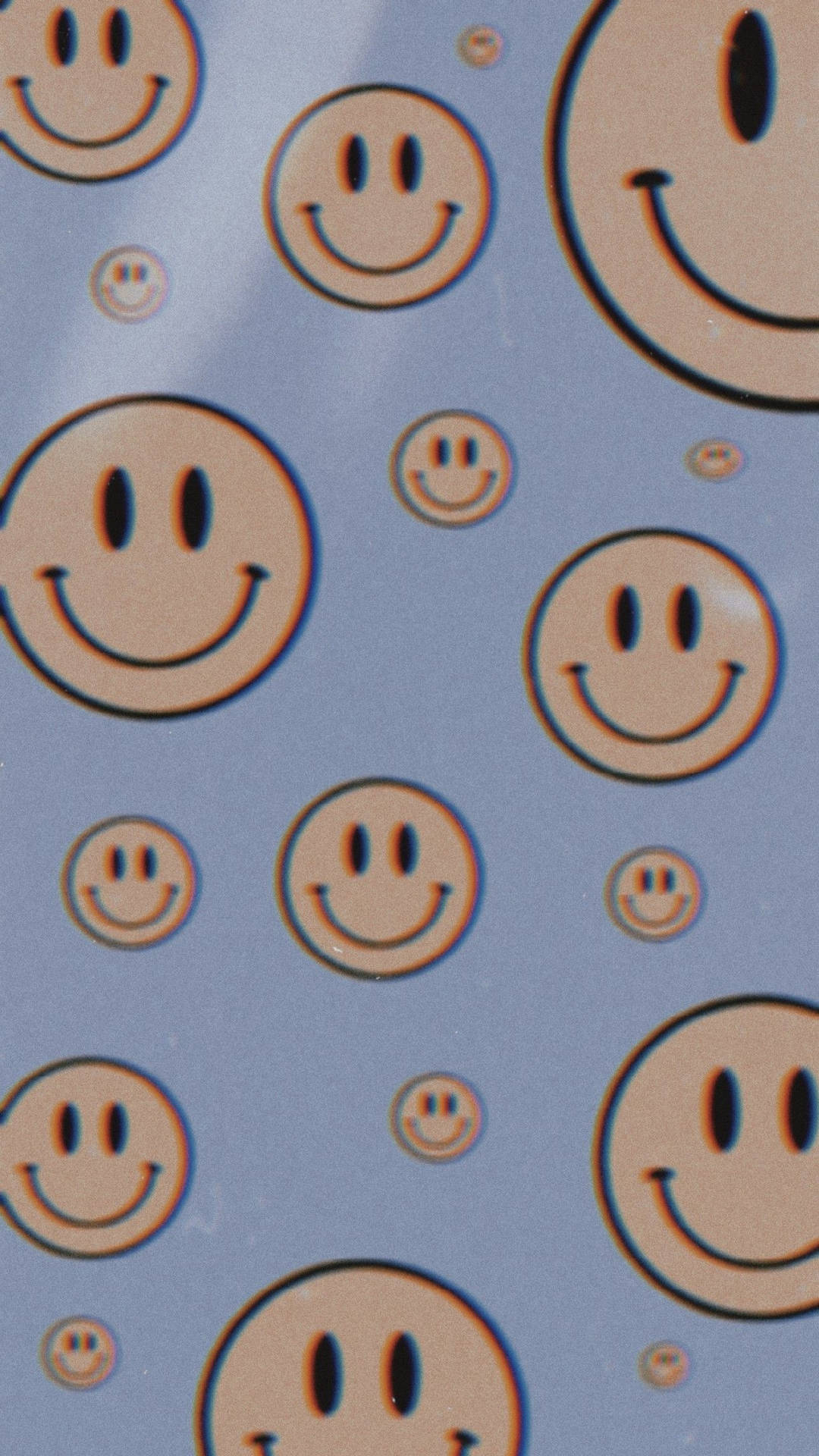 Preppy Smiley Face Retro Pattern Background