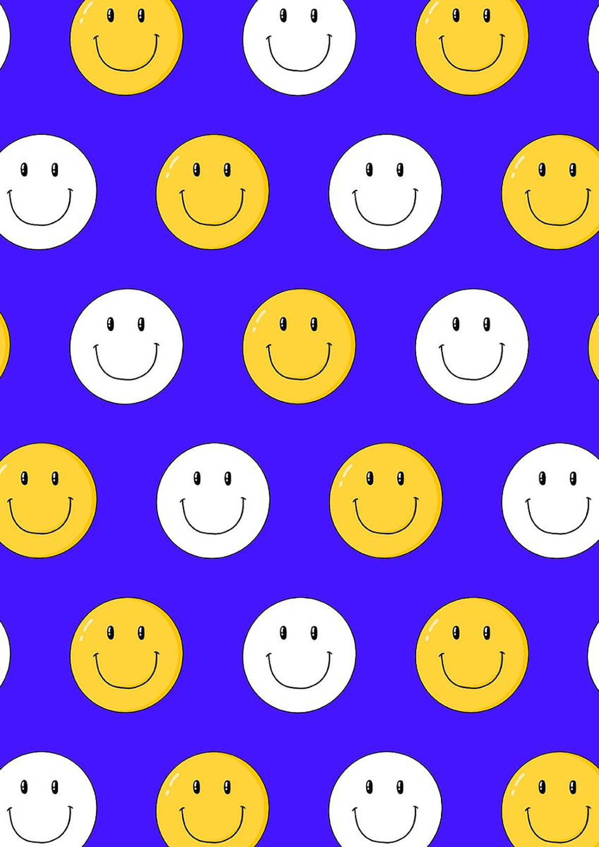 Preppy Smiley Face Vibrant Pattern Background