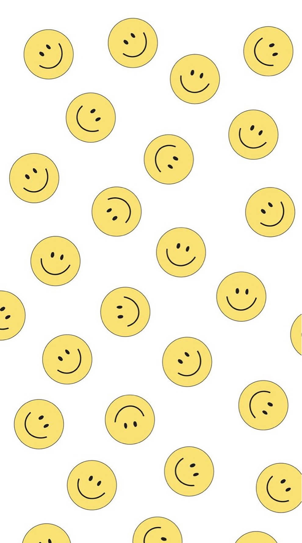 Preppy Smiley Face Yellow Pattern Background