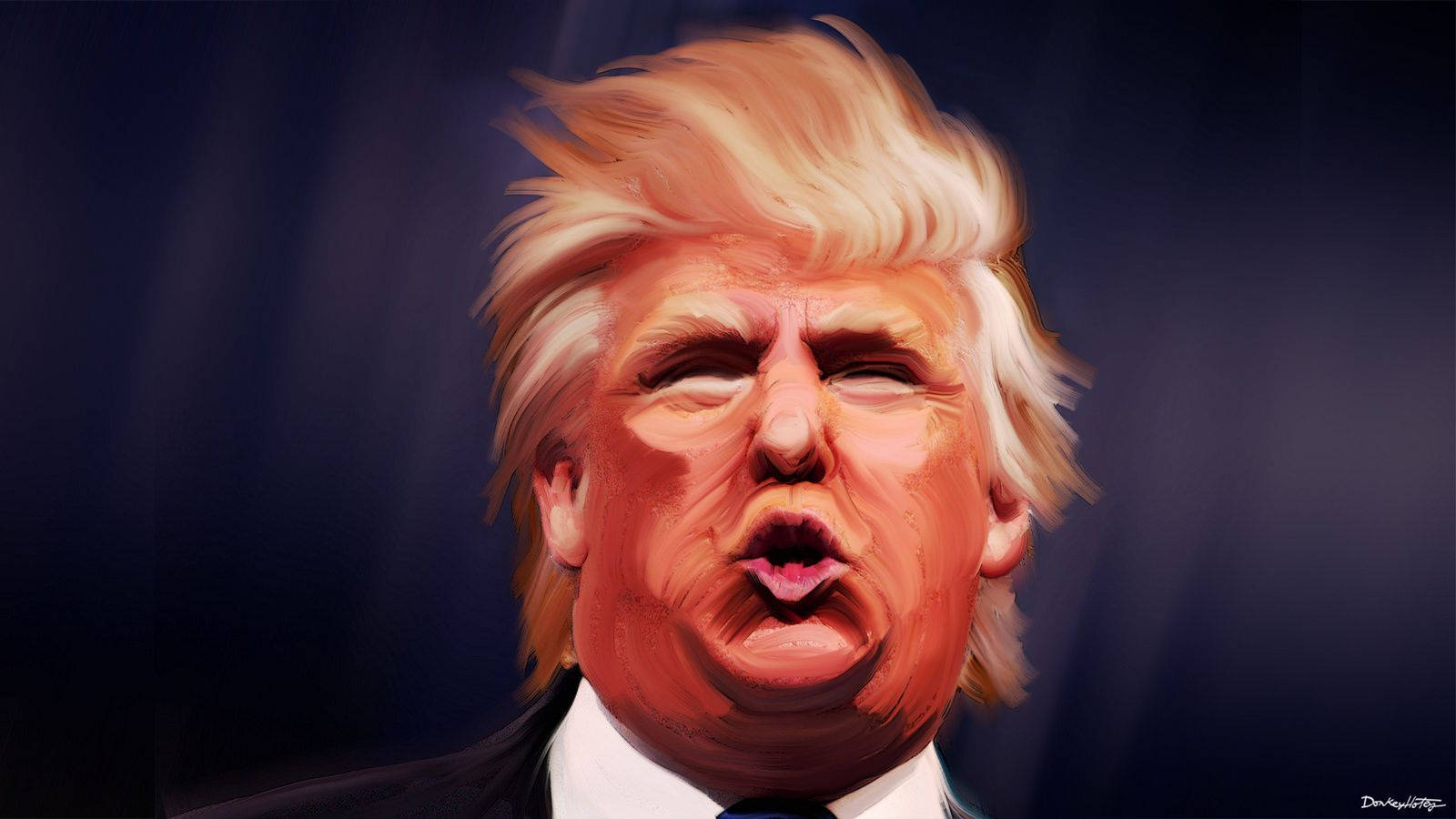 President Donald Trump Rocks The Duckface. Background