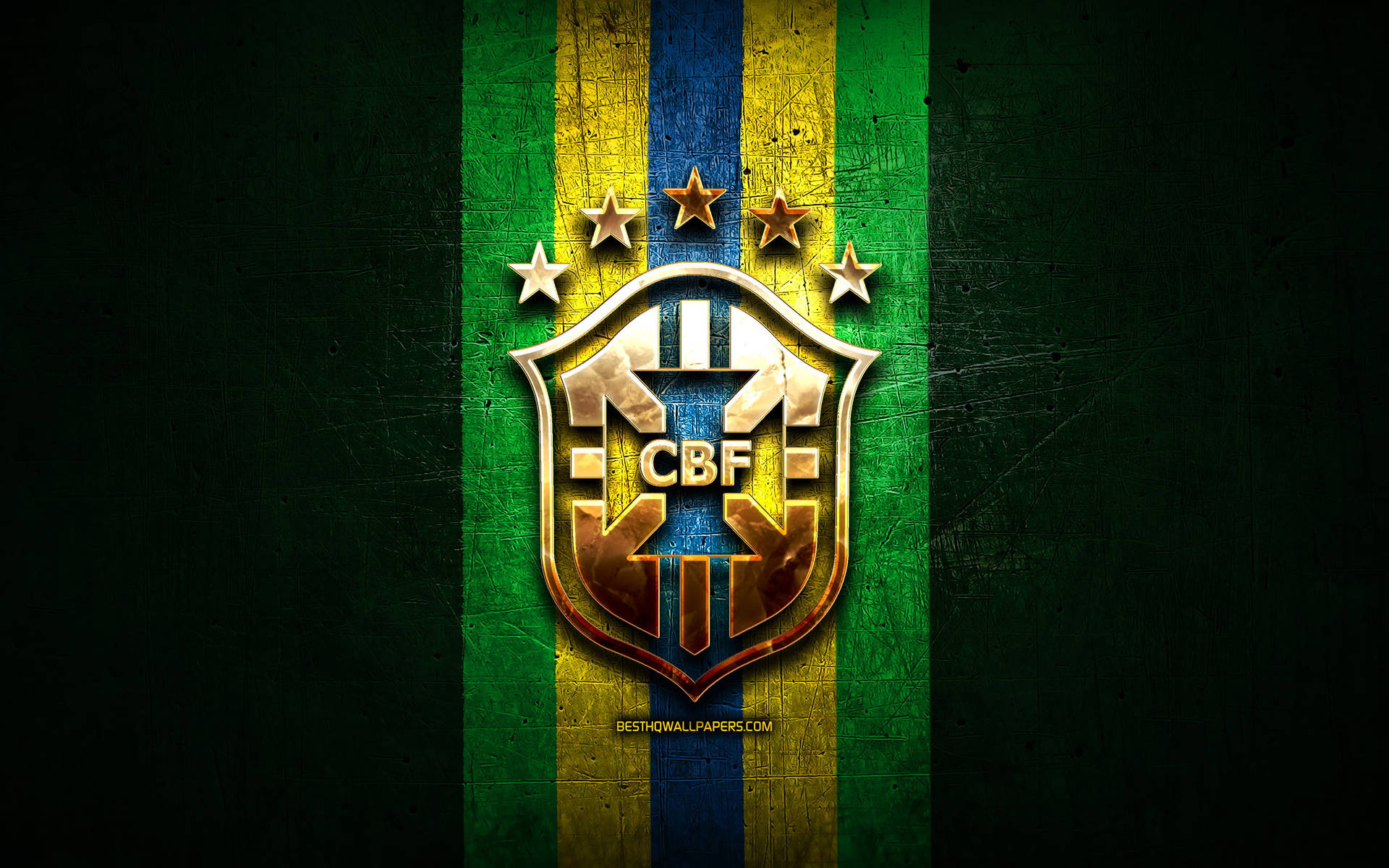 Prestigious Brazilian Football Team Logo In Metallic Design Background