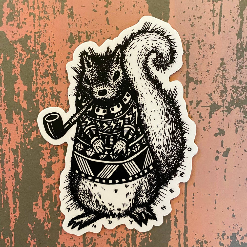 Pretentious Squirrel On Wood Background