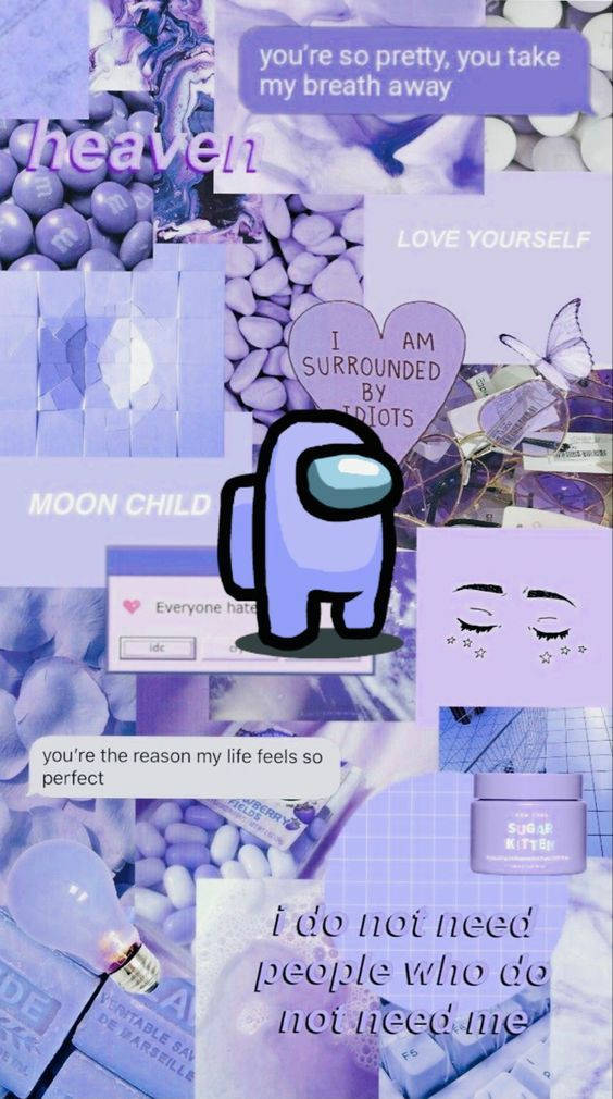 Pretty Aesthetic Purple Collage Background