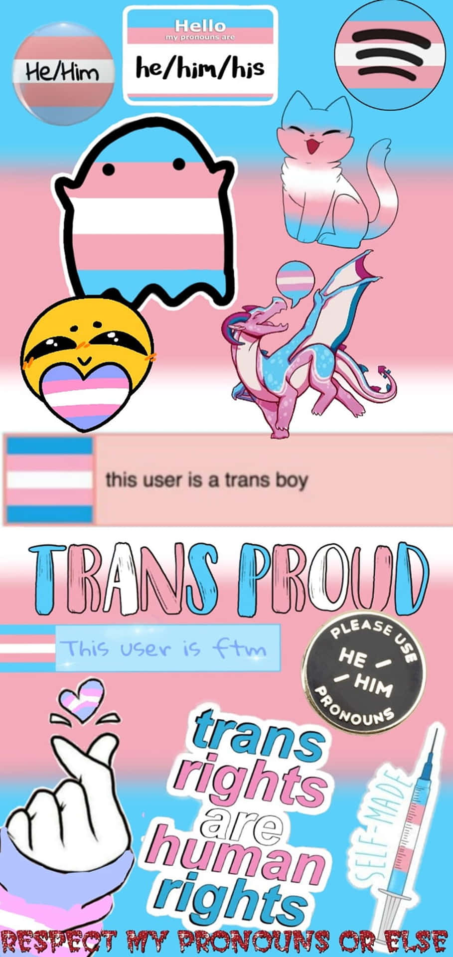 Pretty And Colorful Trans Sticker Collage Background