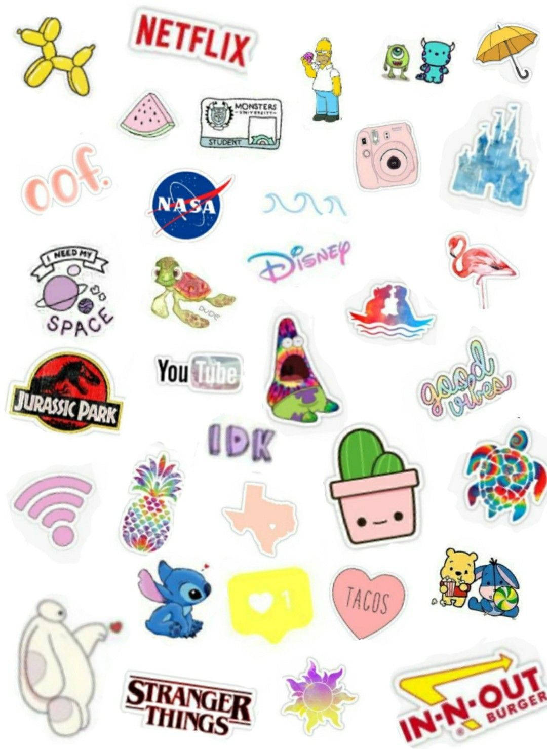 Pretty And Trendy Aesthetic Stickers Background