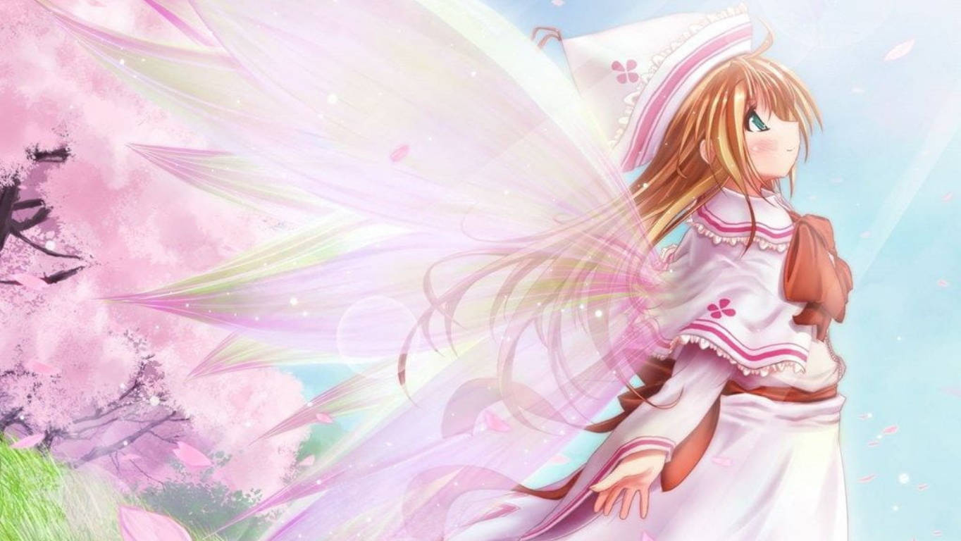 Pretty Anime Pink Fairy Background