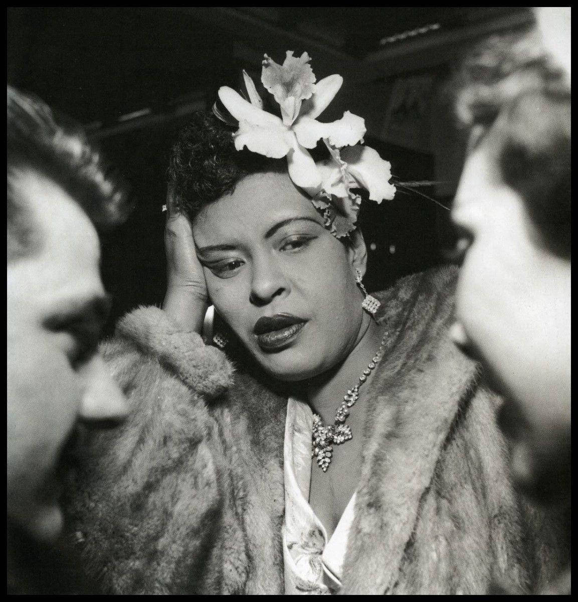 Pretty Billie Holiday Staring Background