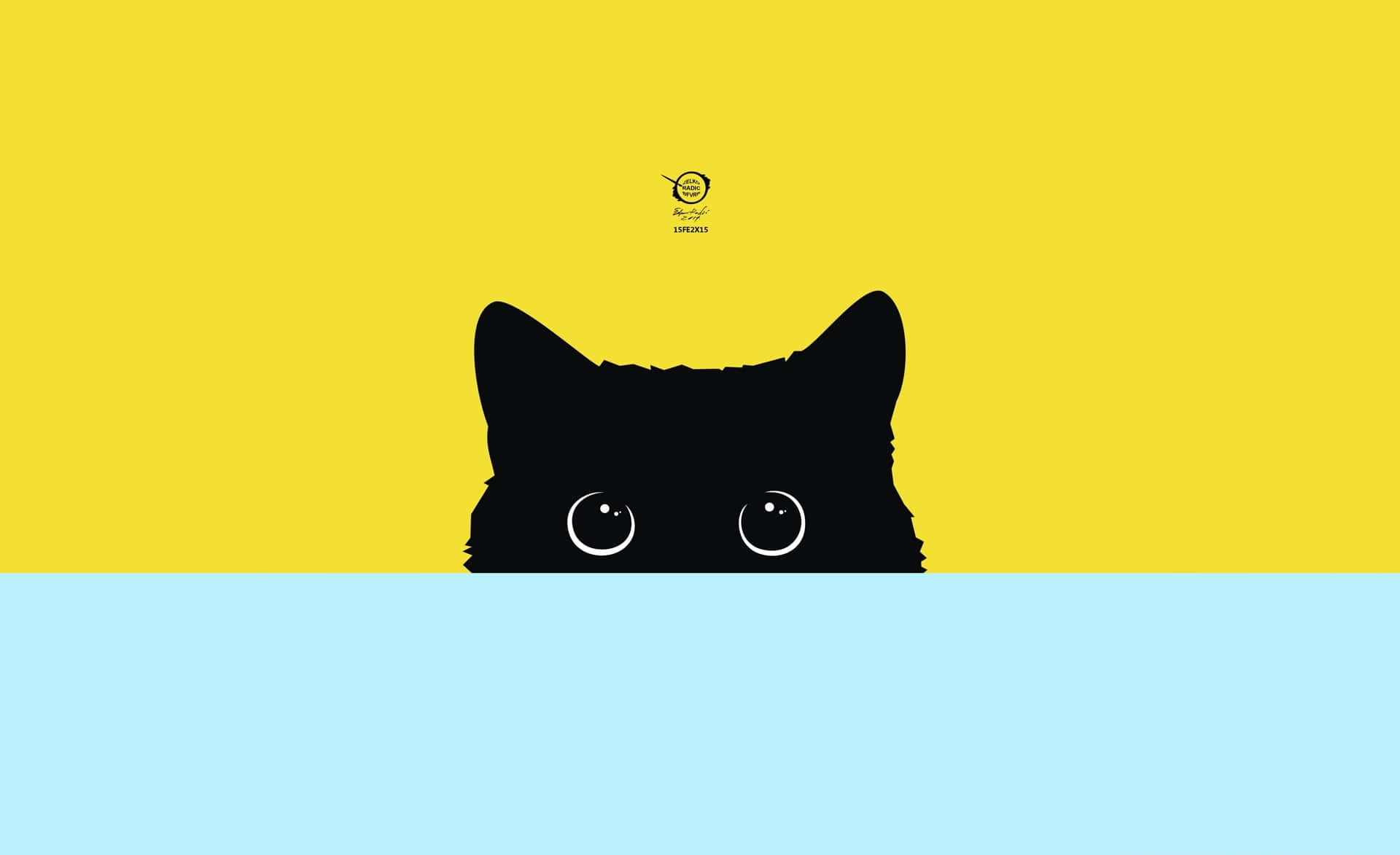 Pretty Black Cat Eyes Pastel Yellow & Blue