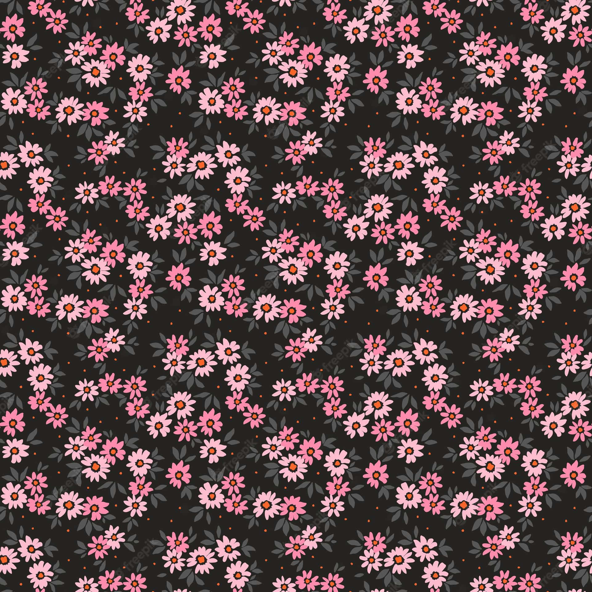 Pretty Black Flowers Design Background