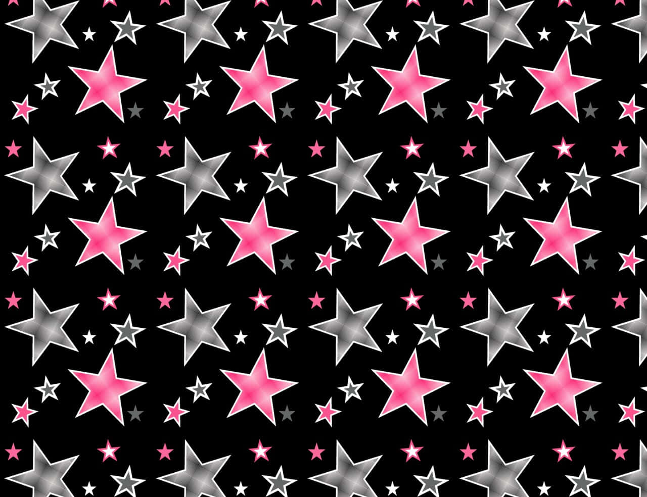 Pretty Black Pink Stars Background