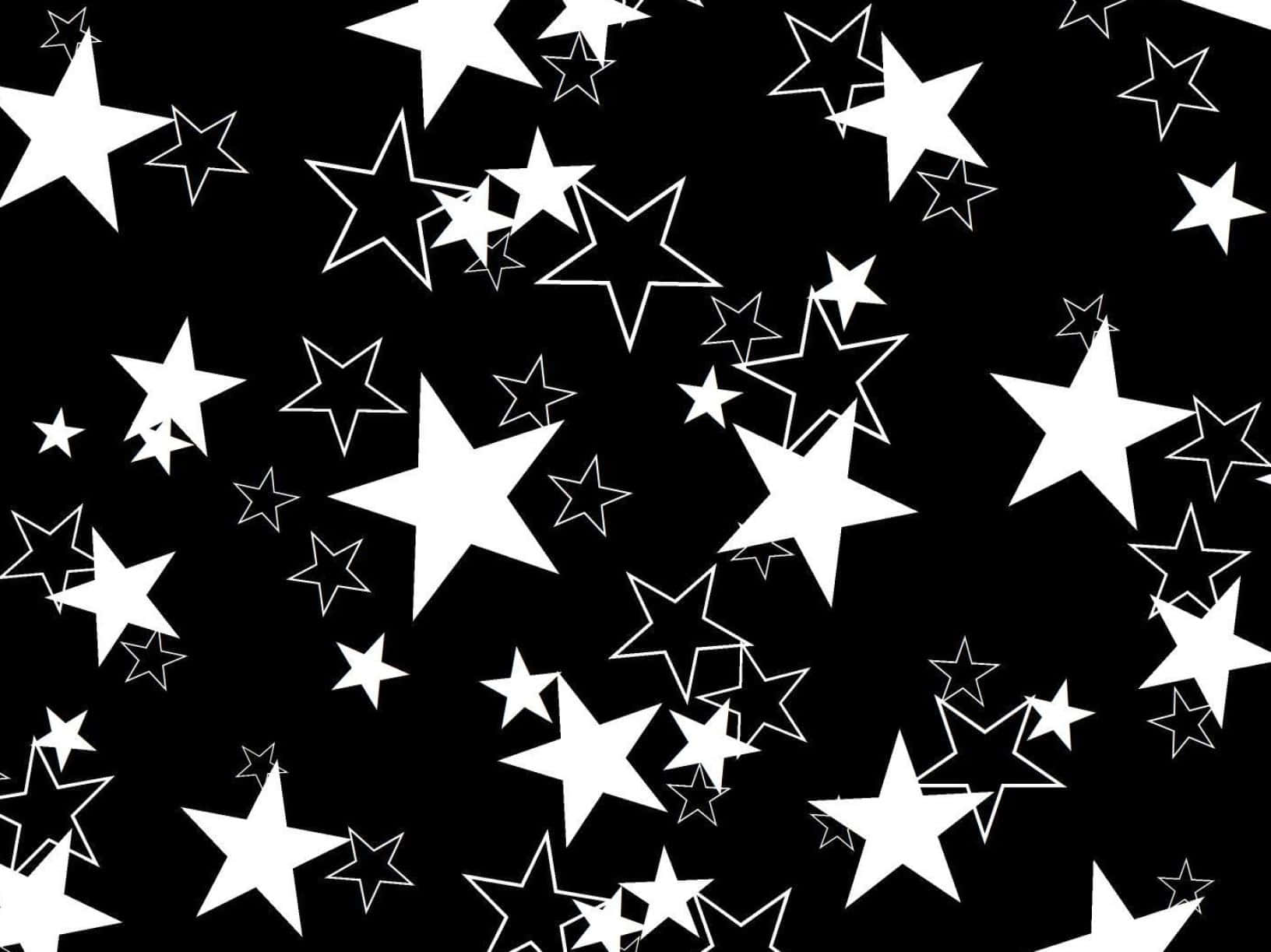 Pretty Black White Stars Background