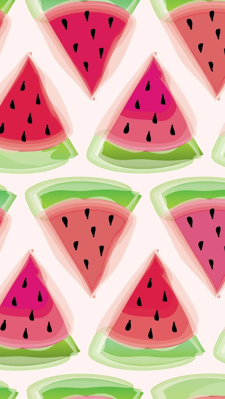 Pretty Cartoon Watermelon Pattern Background