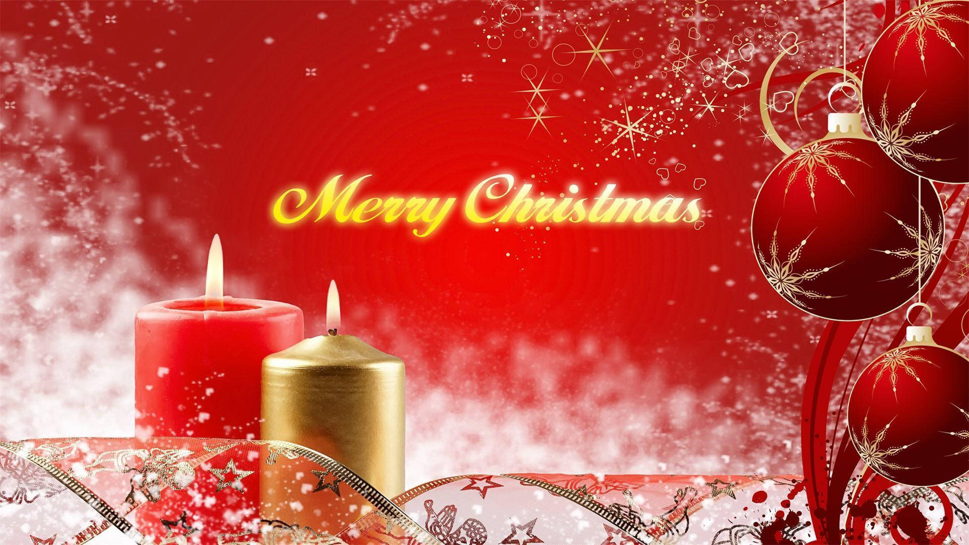 Pretty Christmas Wallpaper In Red Background