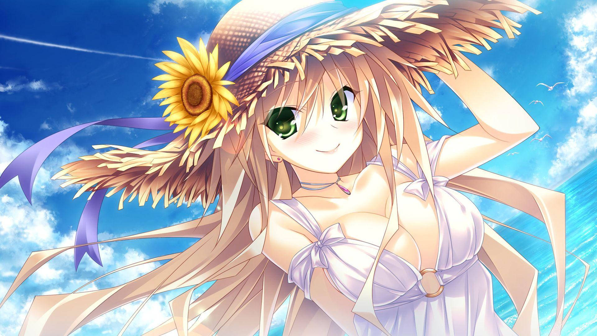 Pretty Desktop Summer Anime Girl Background