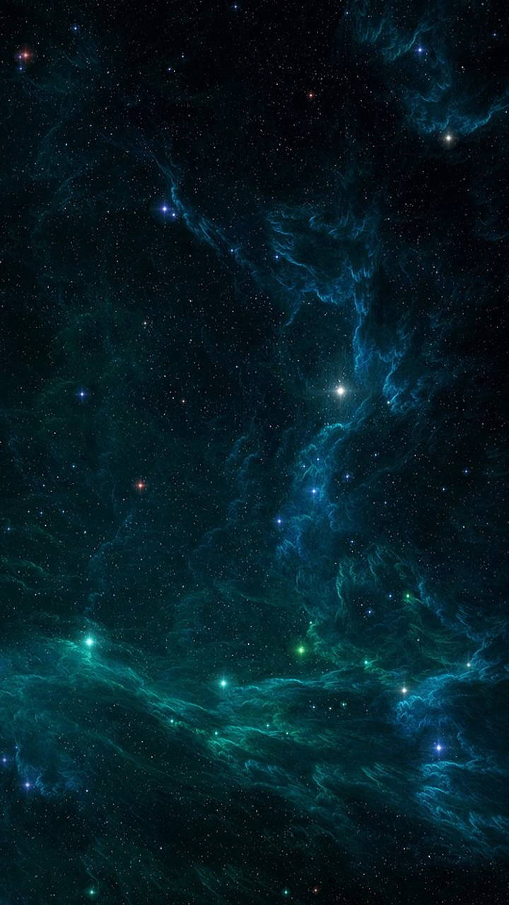 Pretty Galaxy Blue Green Streams Background