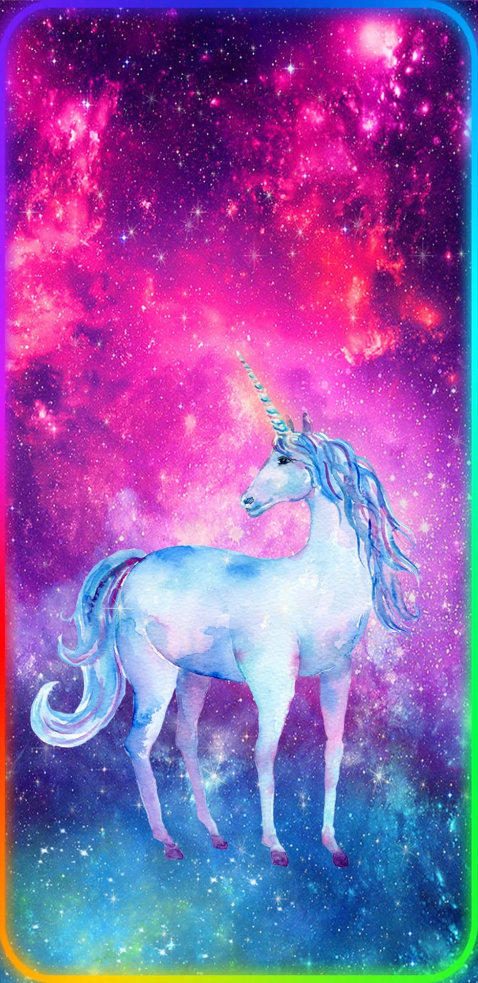 Pretty Galaxy Unicorn Background