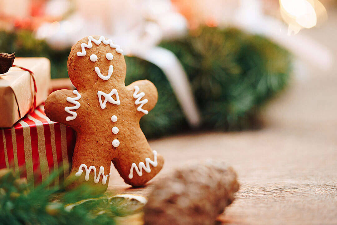 Pretty Gingerbread Christmas Cookie Background