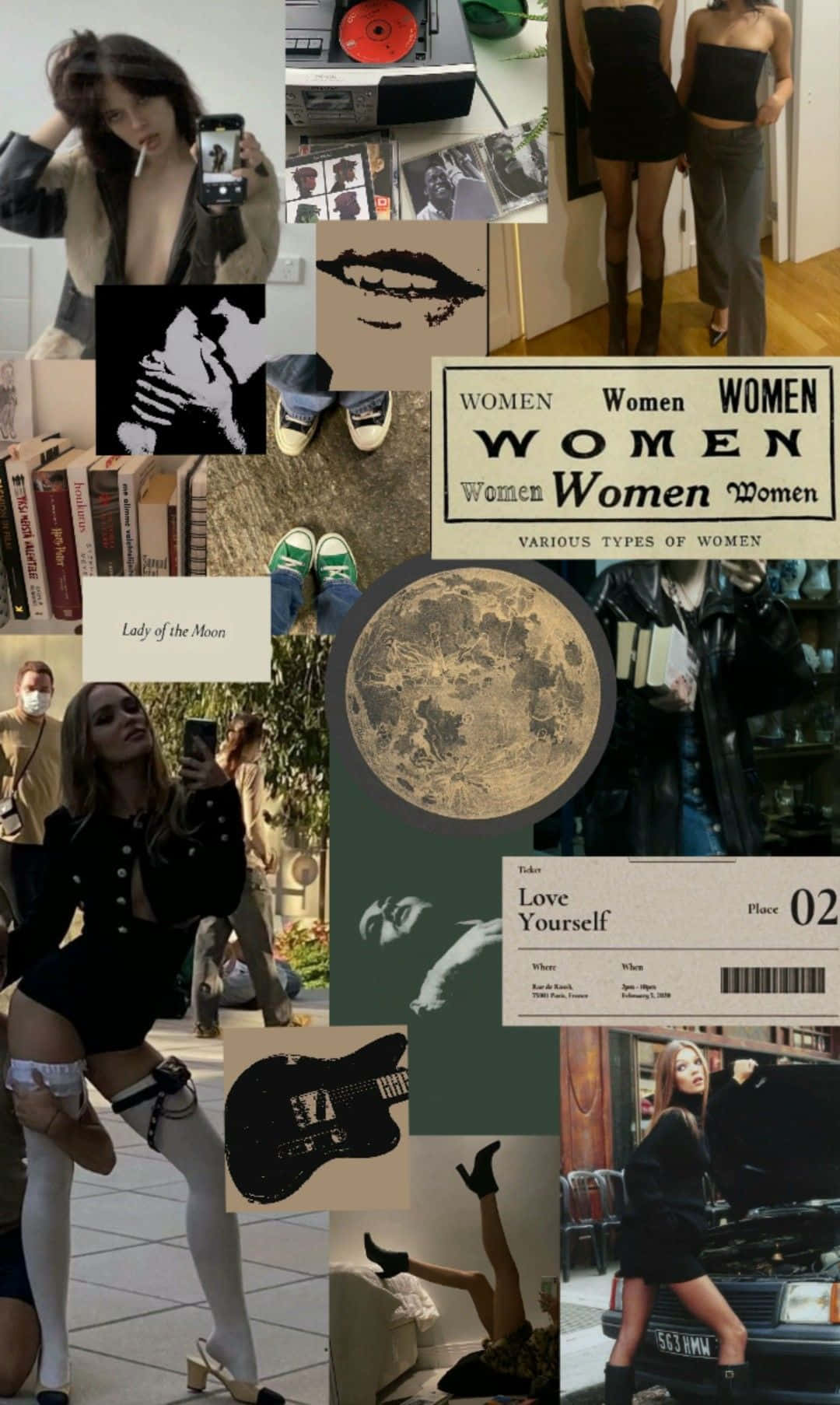 Pretty Girl Aesthetic Collage Background