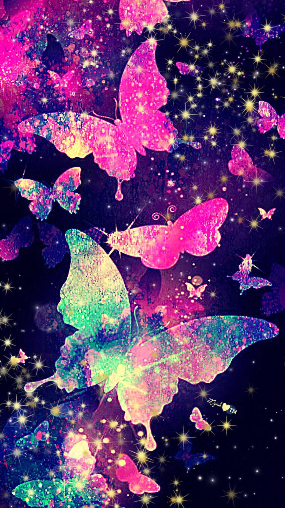 Pretty Glittering Butterfly Lock Screen Background
