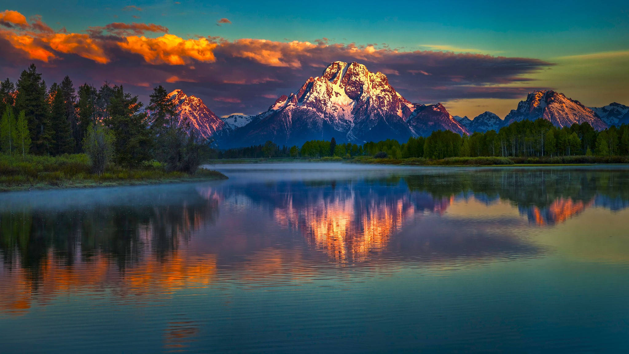 Pretty Landscape Grand Teton National Park Usa Background