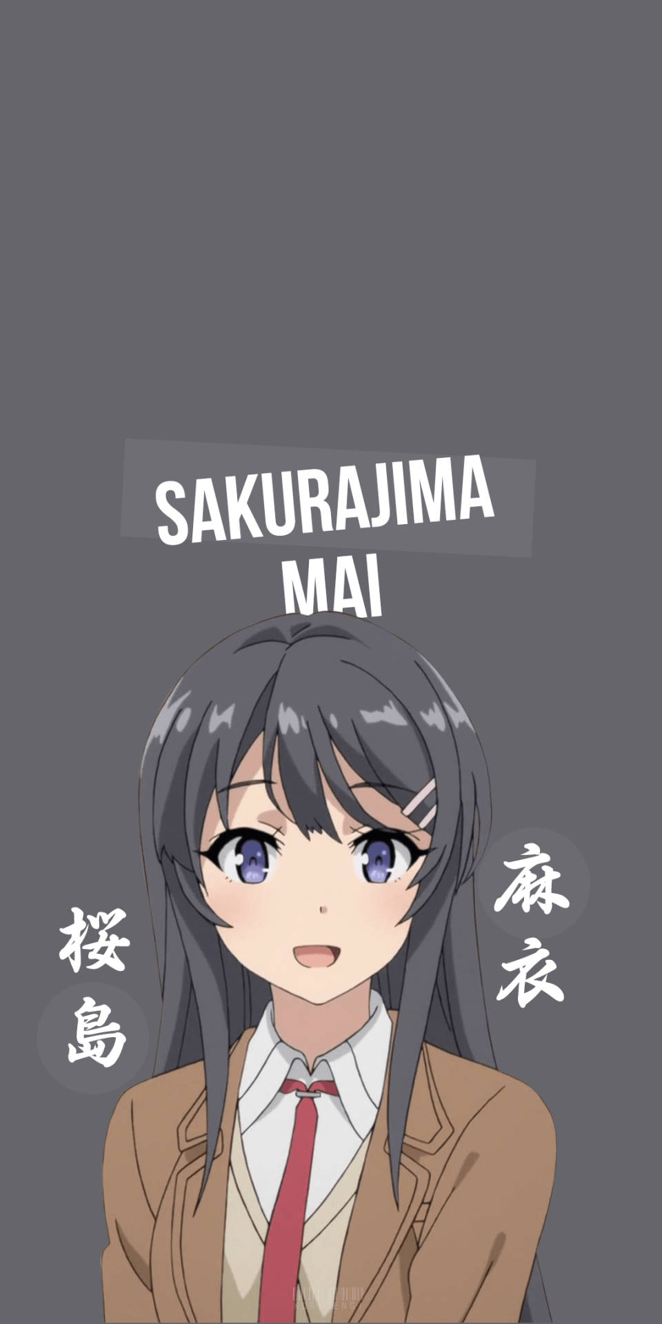 Pretty Mai Sakurajima In Uniform Background