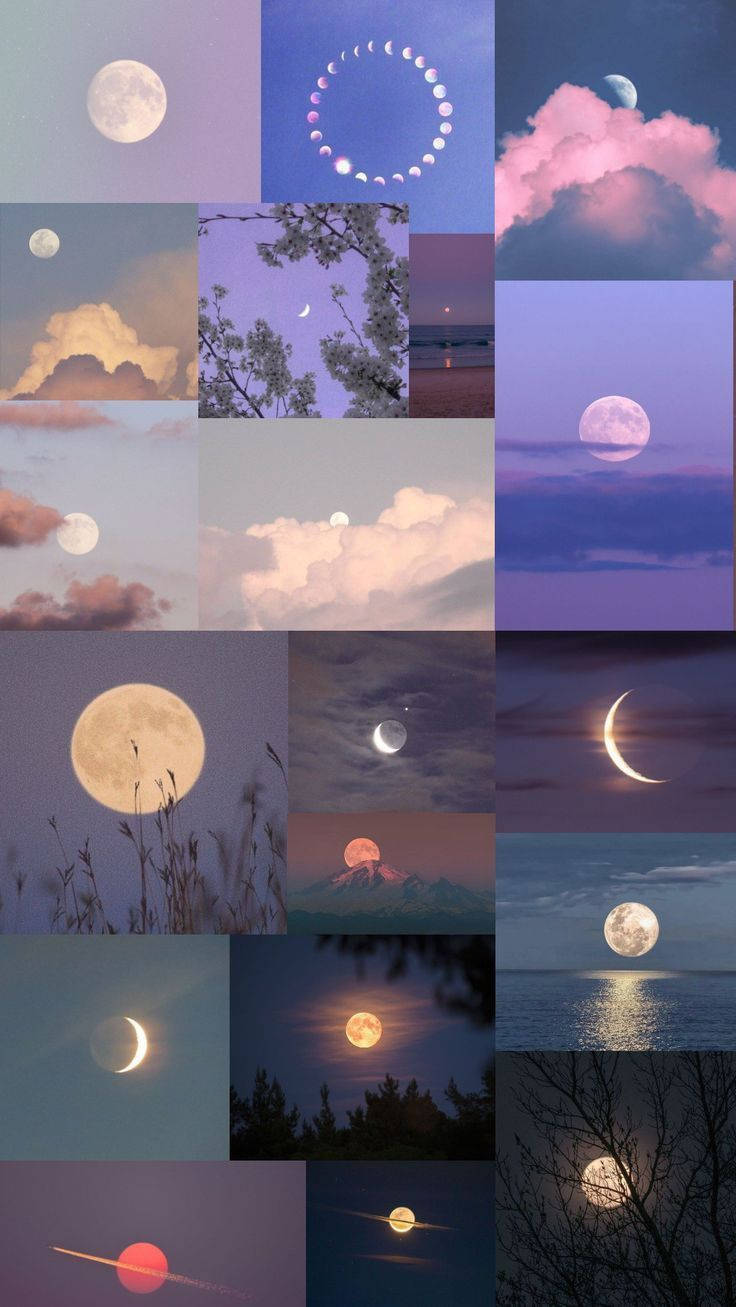 Pretty Moon Collage Girly Galaxy