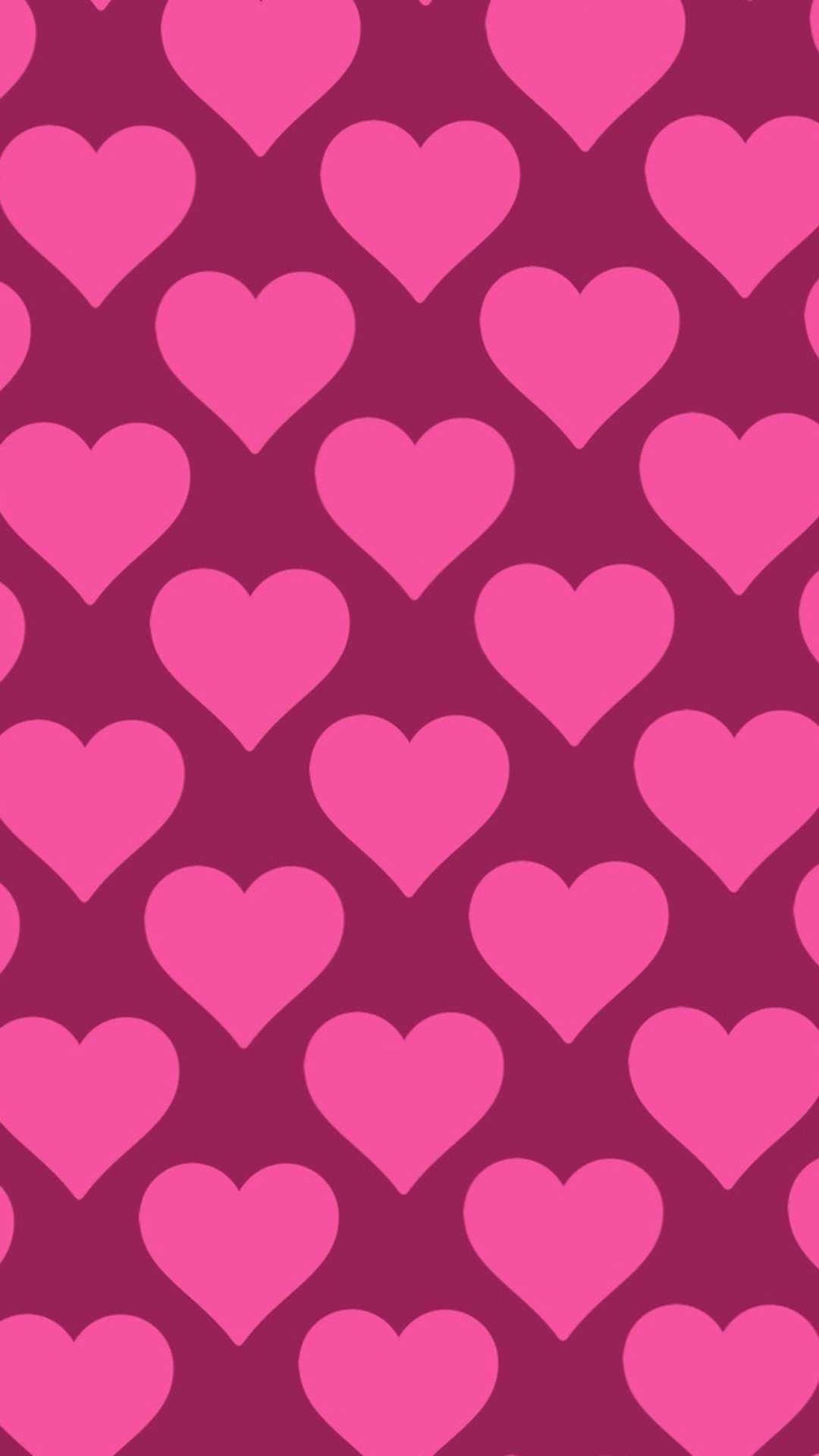 Pretty Pattern Pink Hearts Iphone Background