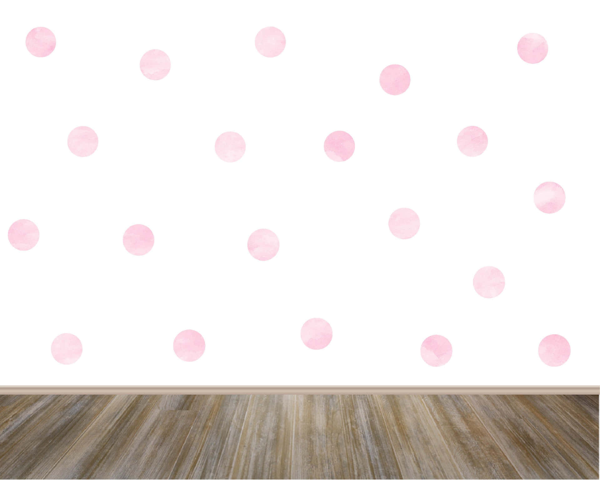 Pretty Pink And White Polka Dots Background