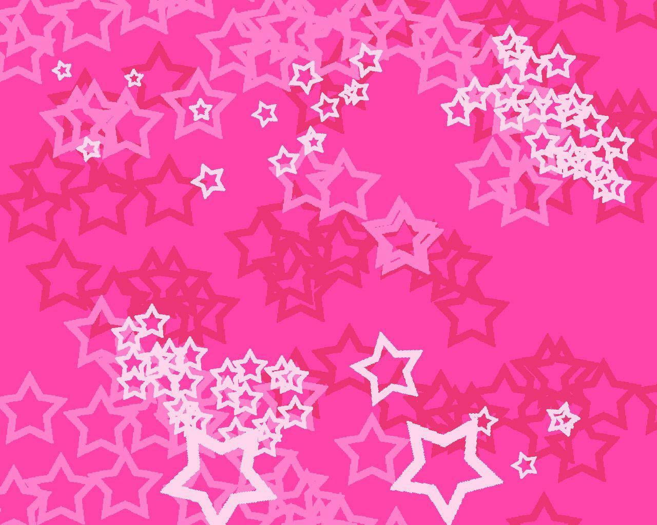 Pretty Pink And White Stars Background