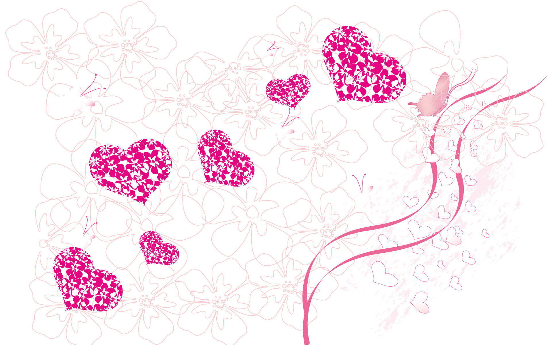 Pretty Pink Heart Romantic Background