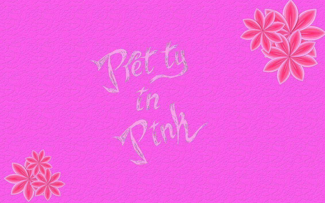 Pretty Pink Text With Flowers Background