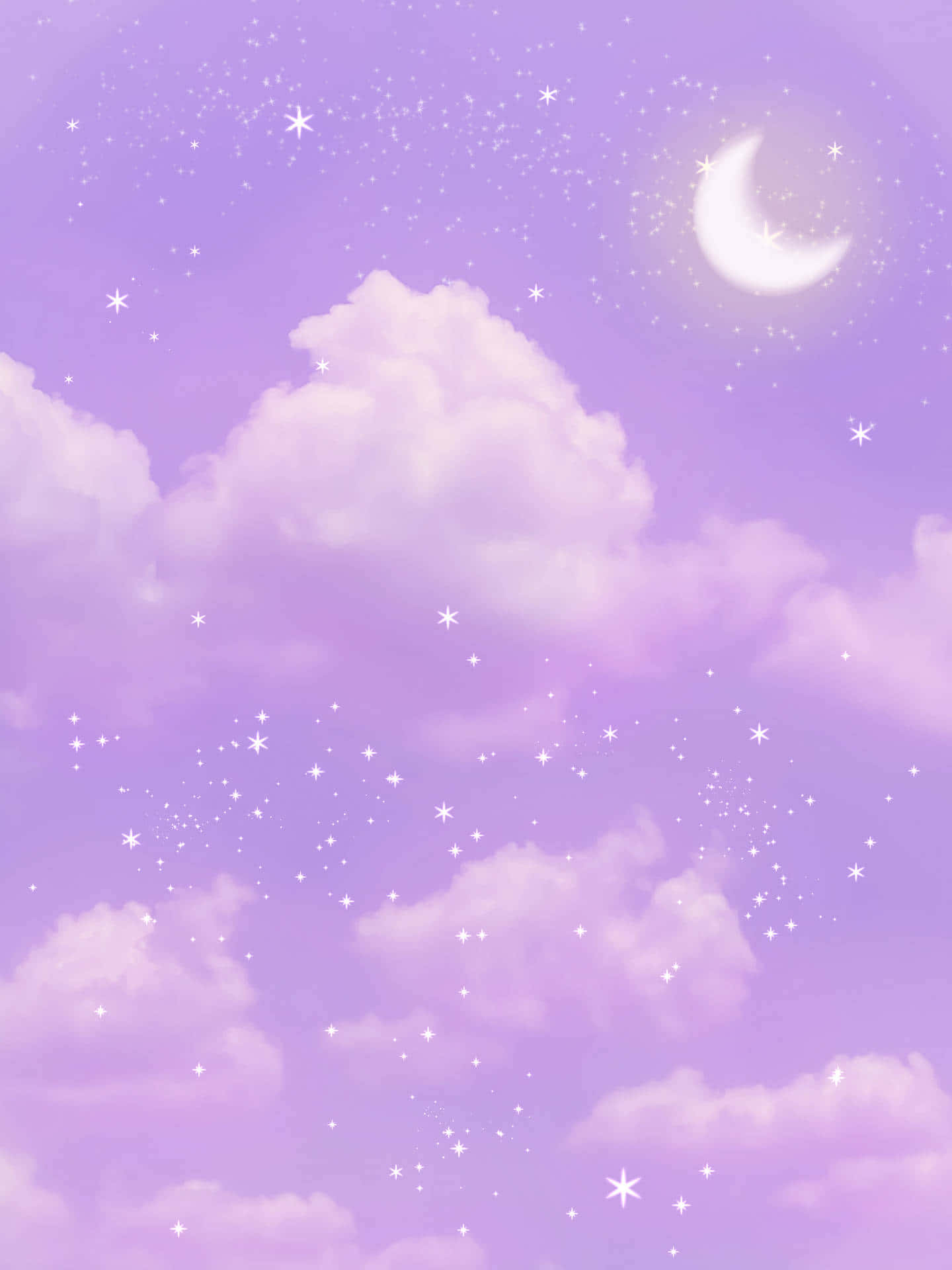 Pretty Purple Cloudy Night Sky