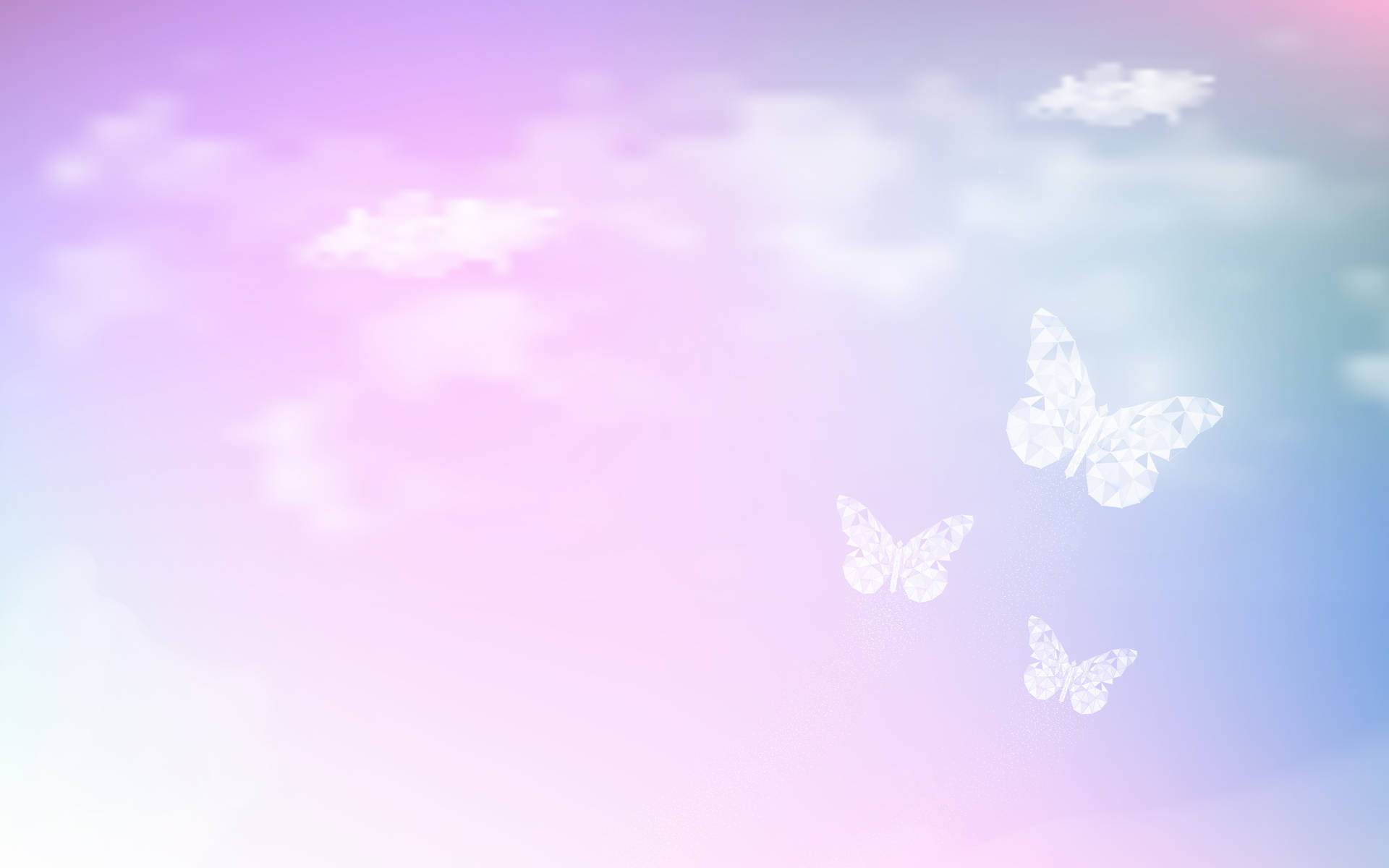 Pretty Shades Of Pastel Butterflies Background