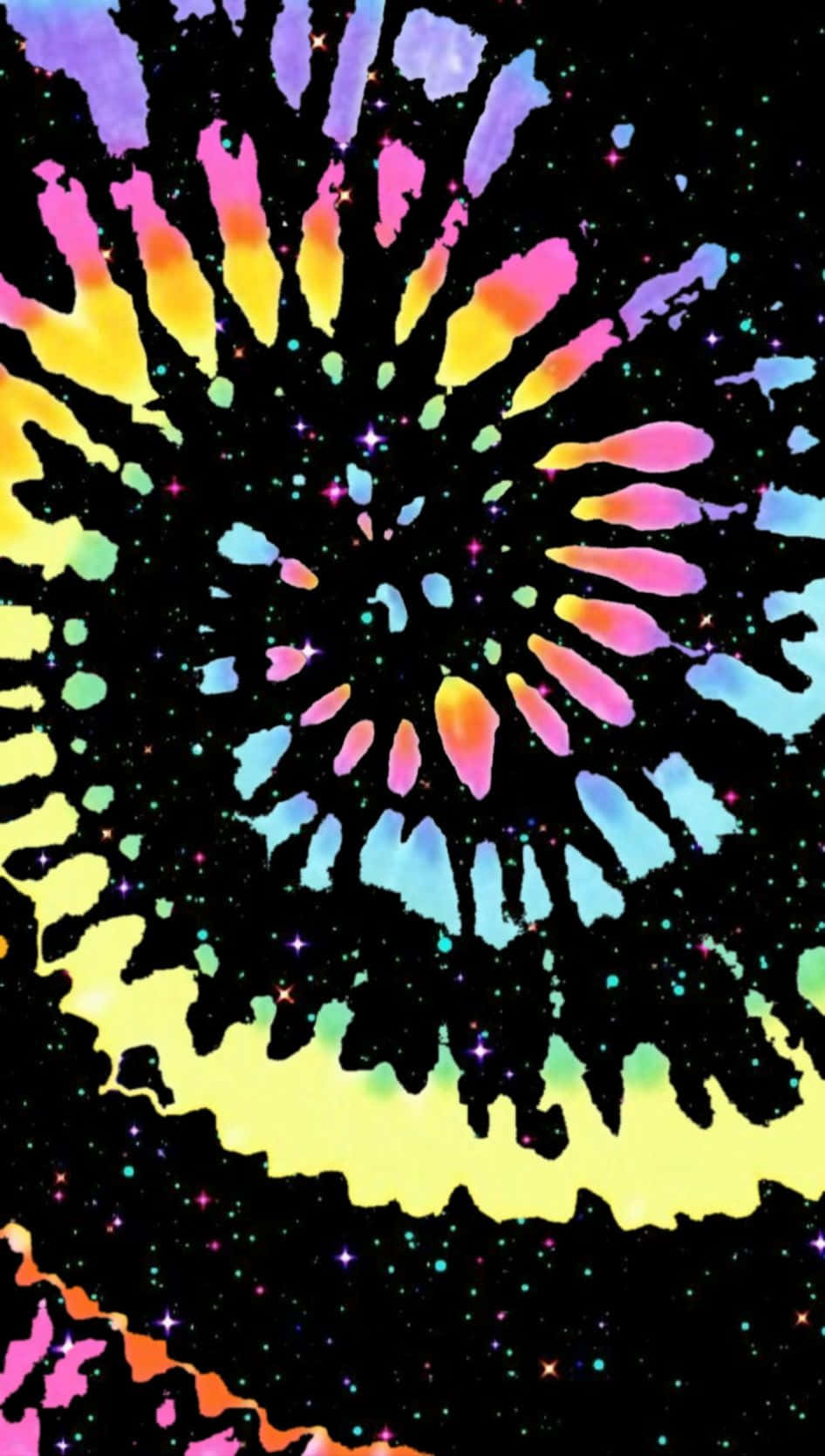 Pretty Tie Dye Black Background