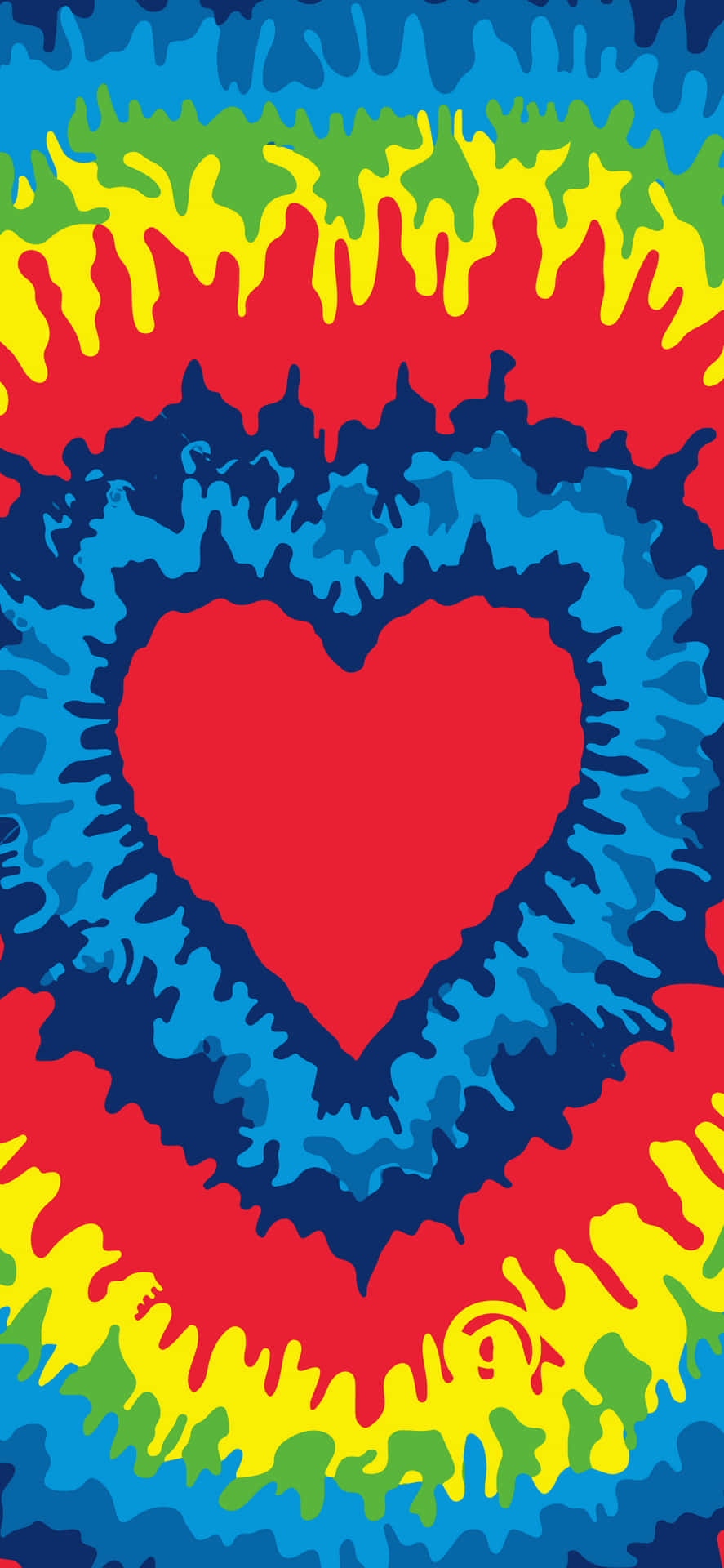 Pretty Tie Dye Heart Shaped Background