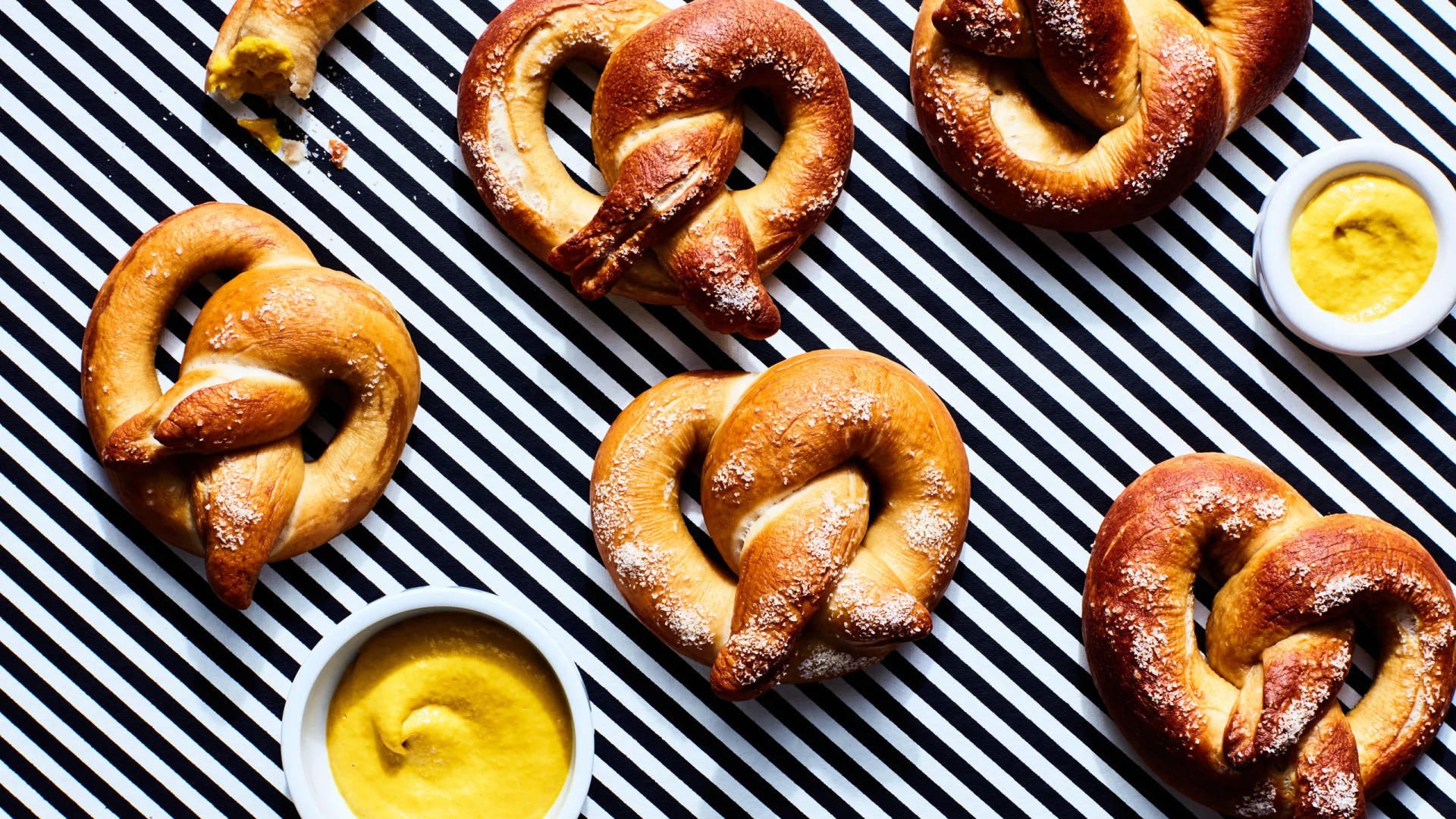 Pretzels And Mustard Background