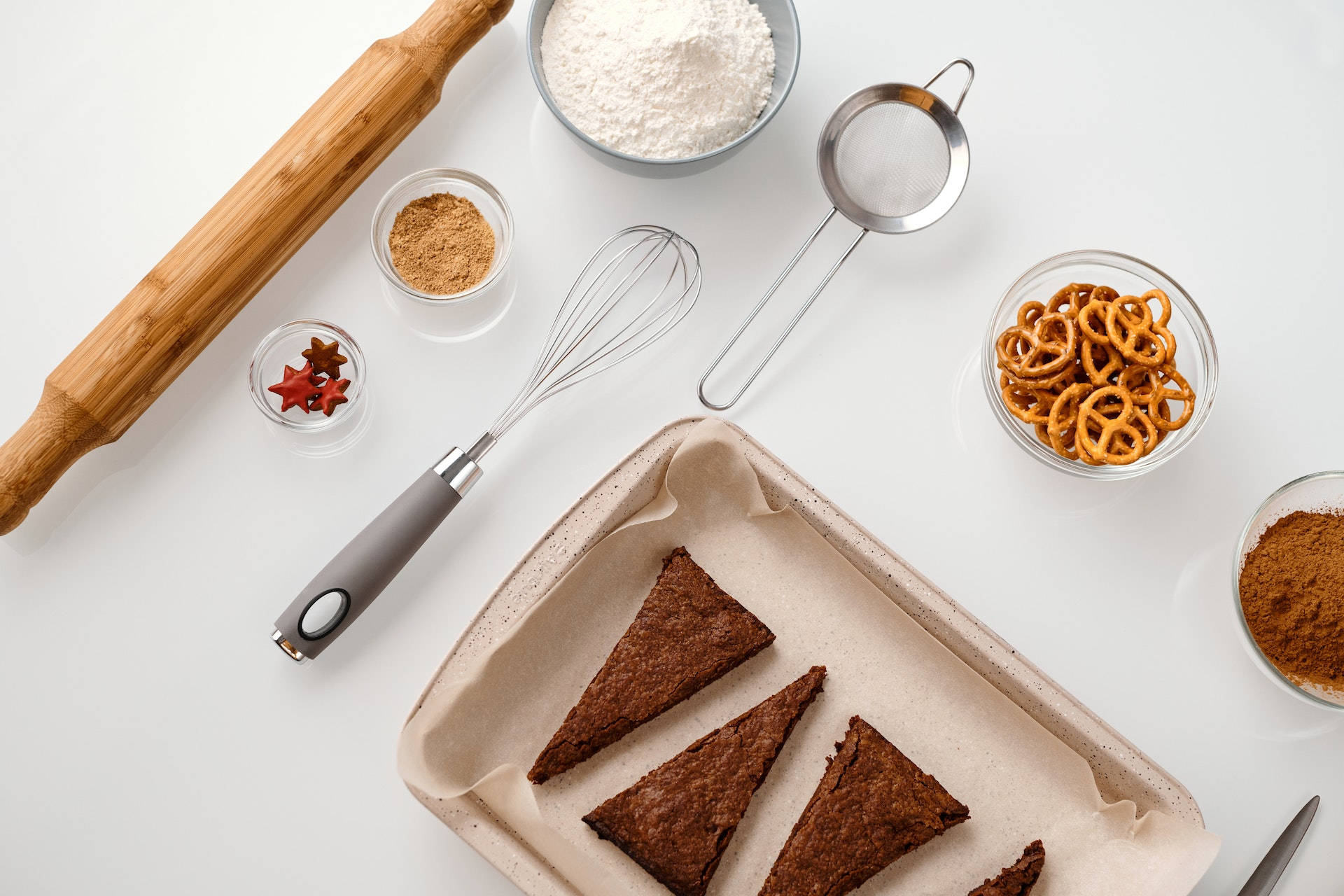 Pretzels As Toppings Of A Cake Background